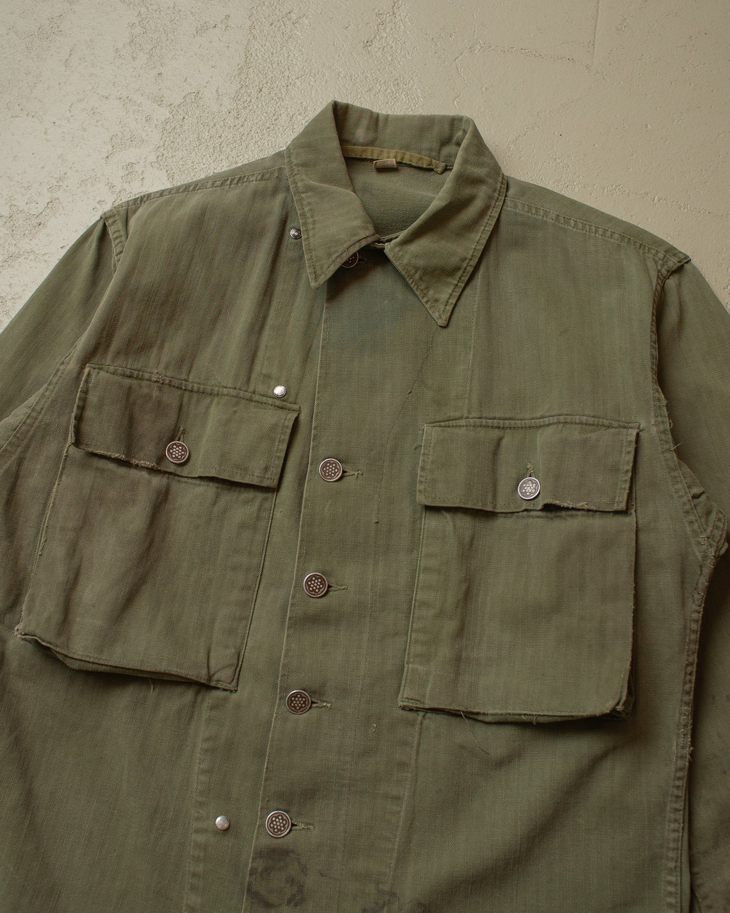 1940s WW2 US Army HBT Jacket khaki - S/M