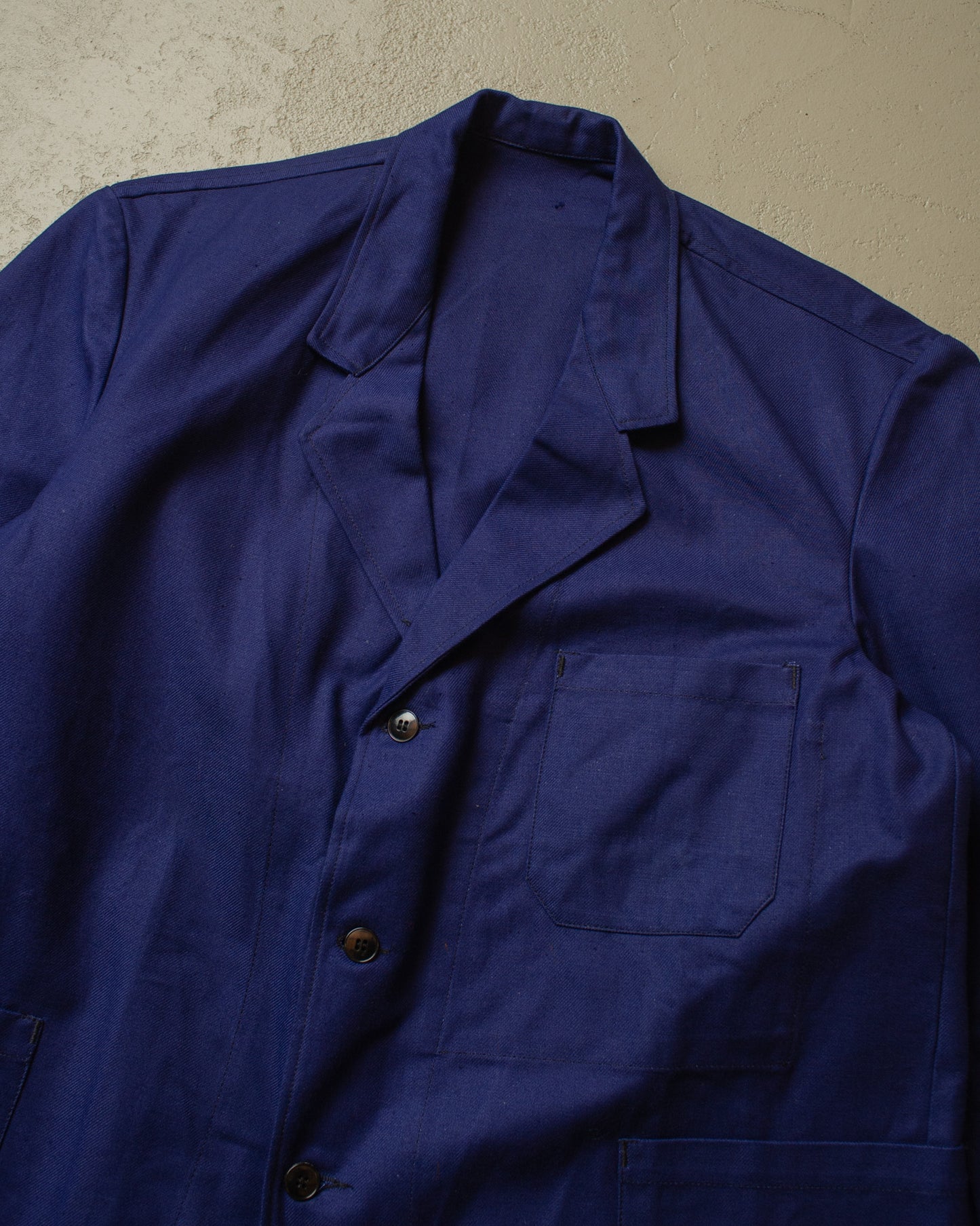1950s Deadstock Le Trés Souple French Belted Workwear Jacket navyblue - XL