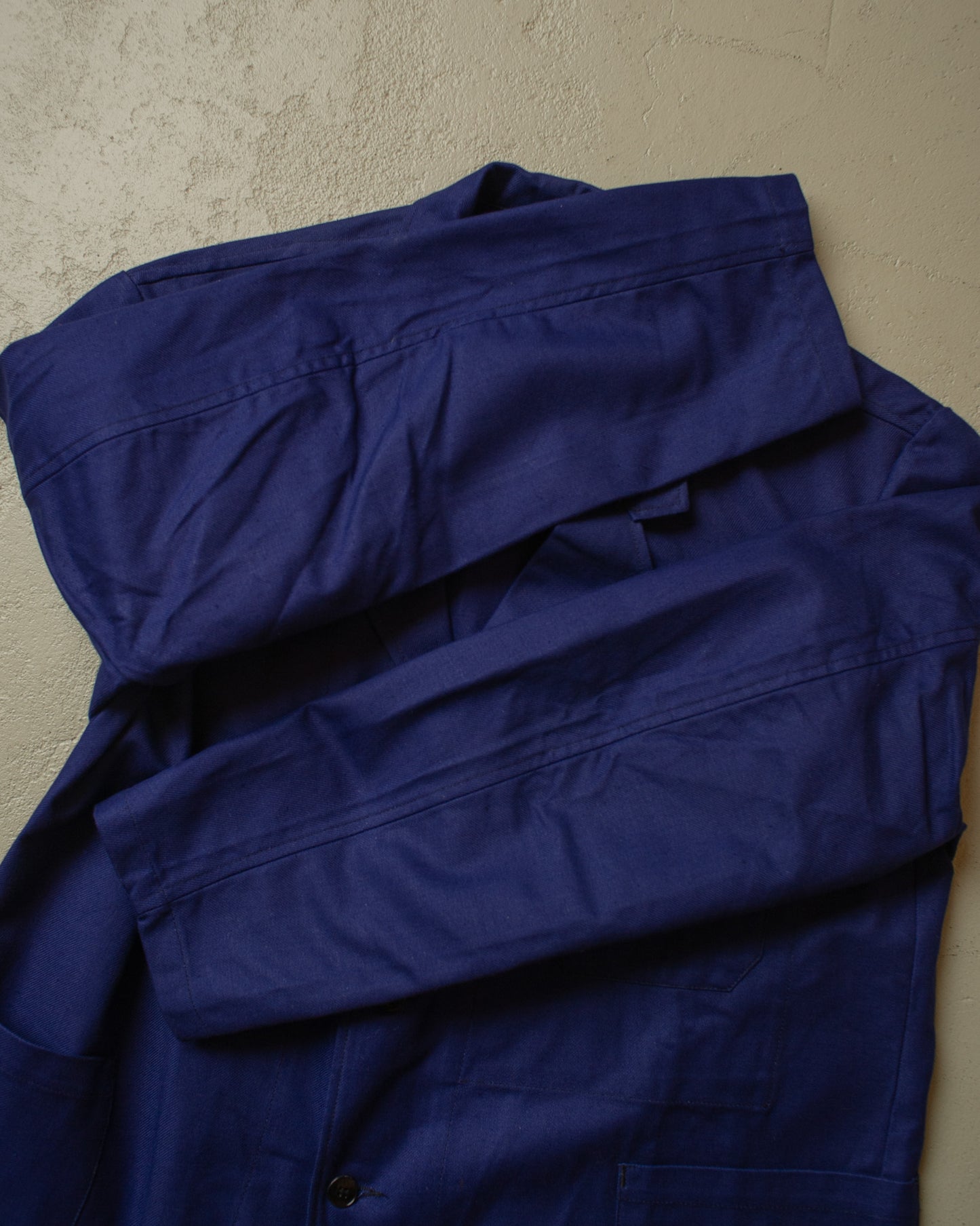 1950s Deadstock Le Trés Souple French Belted Workwear Jacket navyblue - XL
