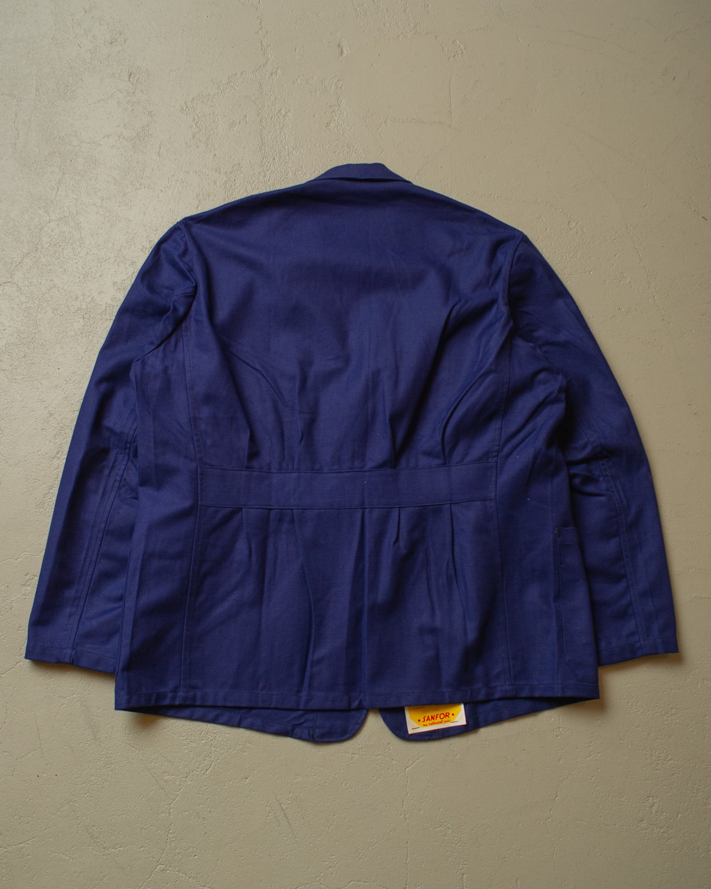 1950s Deadstock Le Trés Souple French Belted Workwear Jacket navyblue - XL