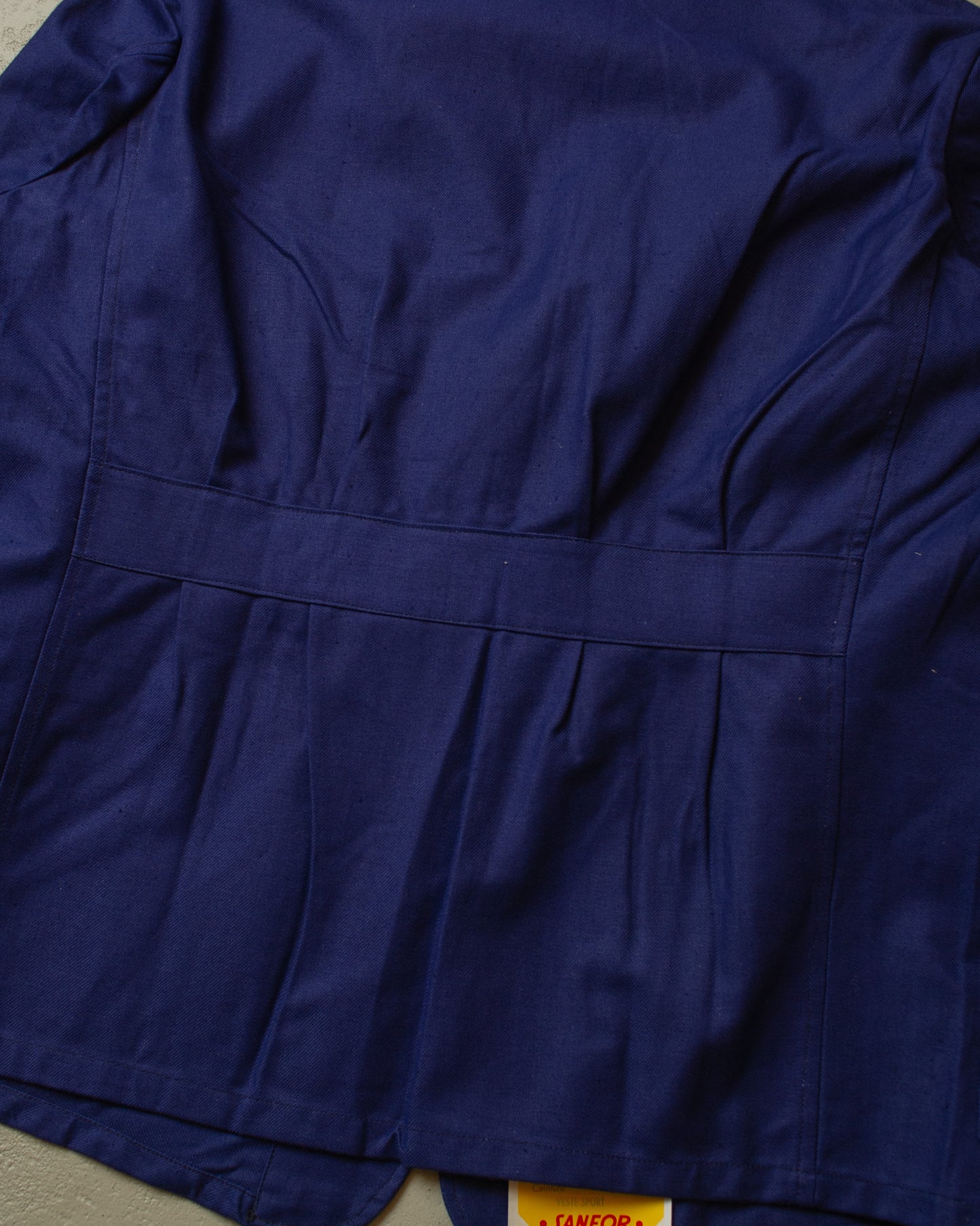 1950s Deadstock Le Trés Souple French Belted Workwear Jacket navyblue - XL