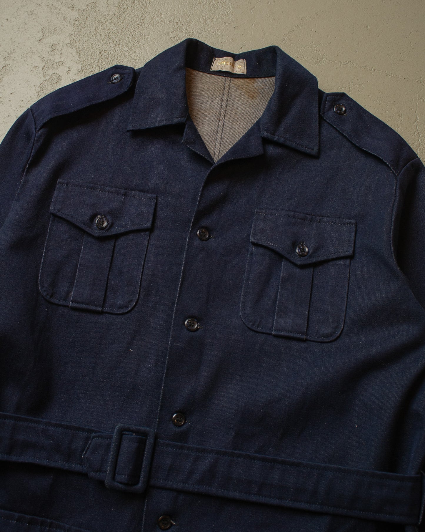 1970s Vashi´s Selvedge Denim Safari Jacket navyblue - L