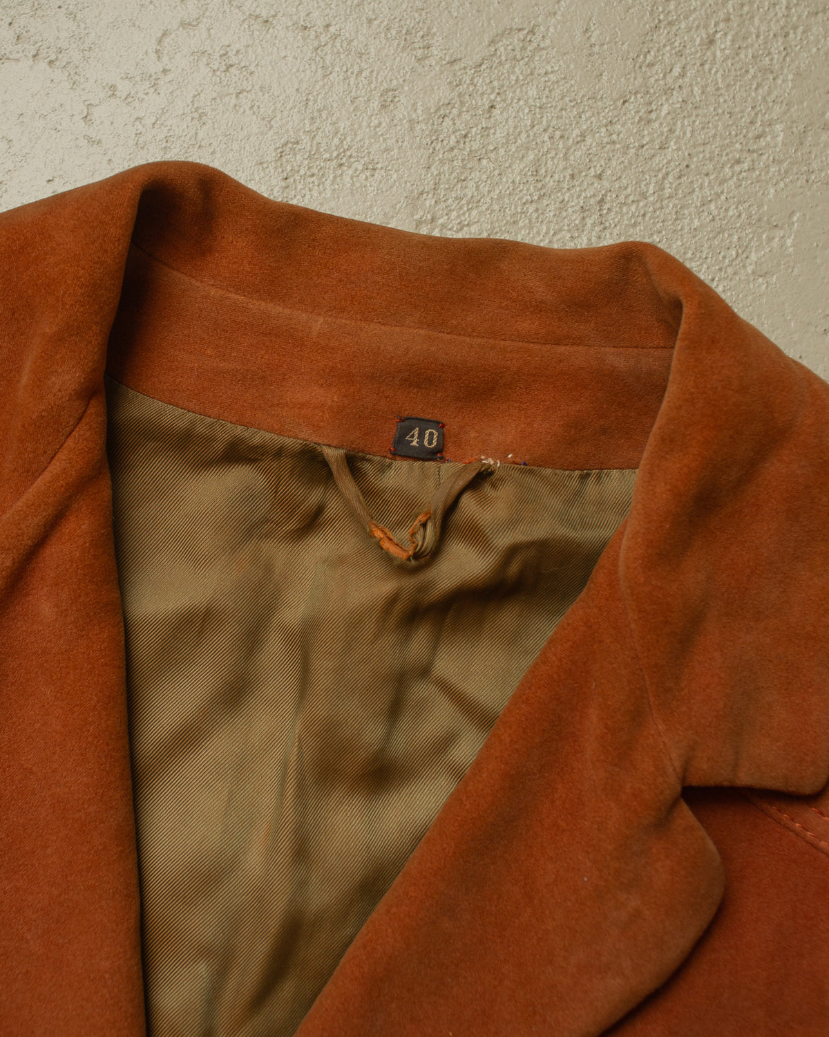 1950s German Womens Belted Velvet Jacket orange - XL