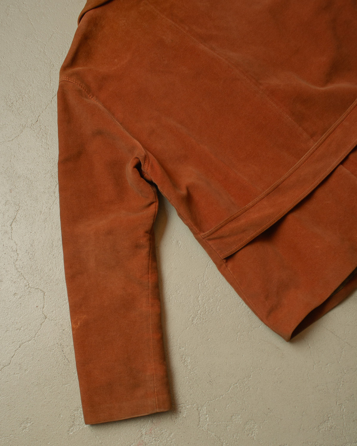 1950s German Womens Belted Velvet Jacket orange - XL