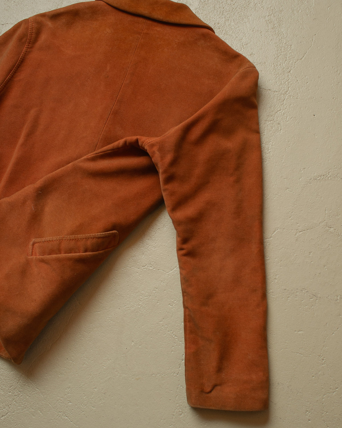 1950s German Womens Belted Velvet Jacket orange - XL