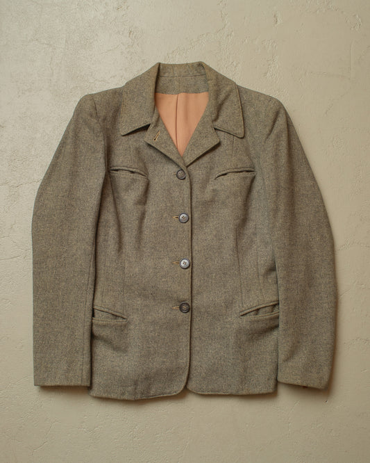 1940s German Womens Wool Sports Jacket grey - S