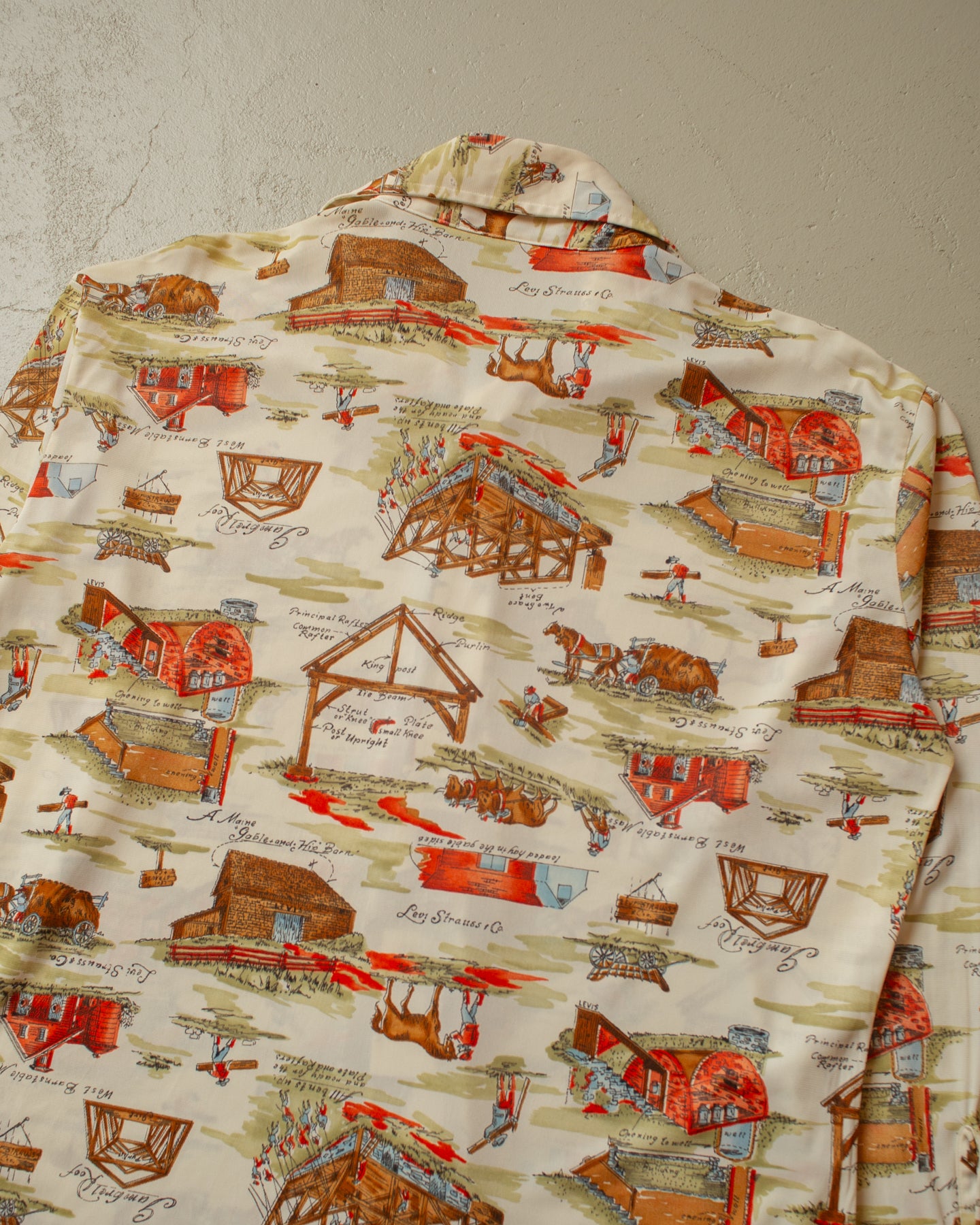 1970s Levi´s All Over Print Shirt beige - M/L