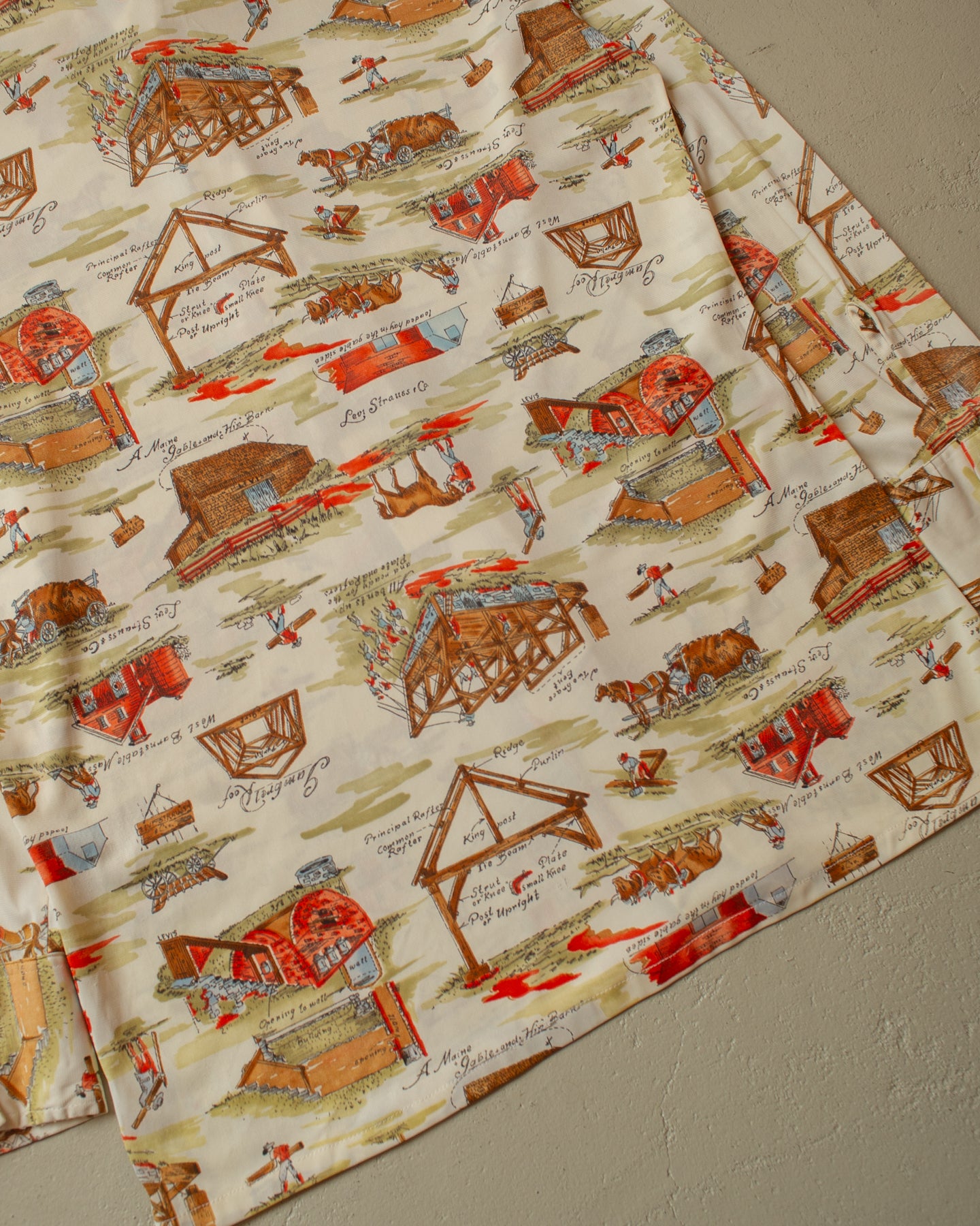 1970s Levi´s All Over Print Shirt beige - M/L
