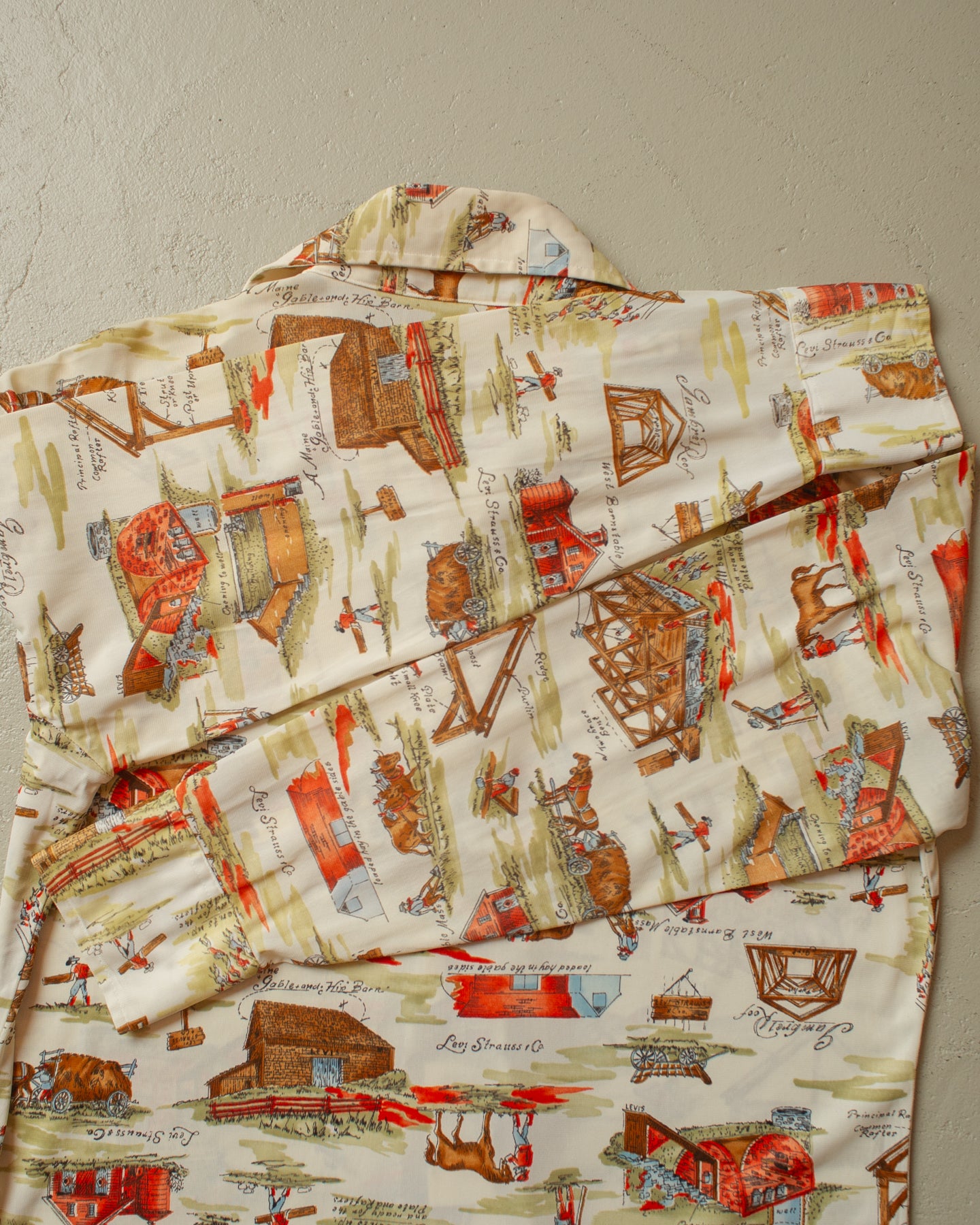 1970s Levi´s All Over Print Shirt beige - M/L