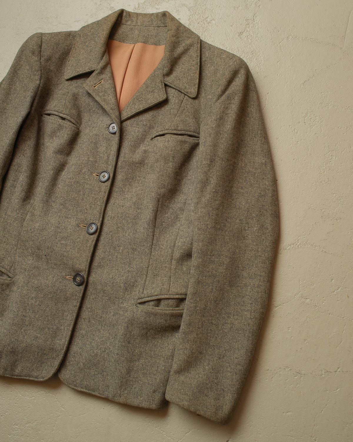 1940s German Womens Wool Sports Jacket grey - S
