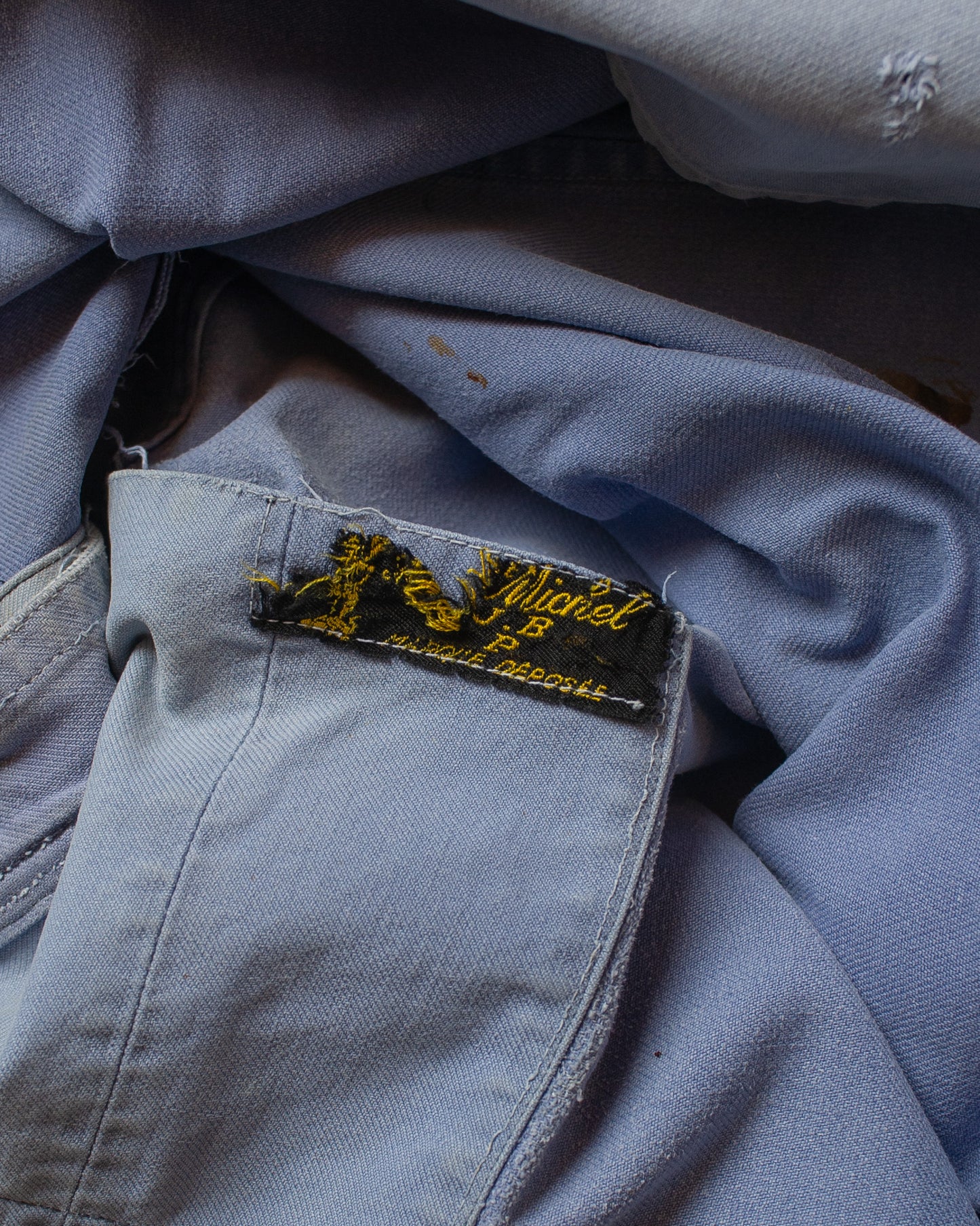 1950s repaired Mont St. Michel French Workwear Jacket blue - XL/XXL