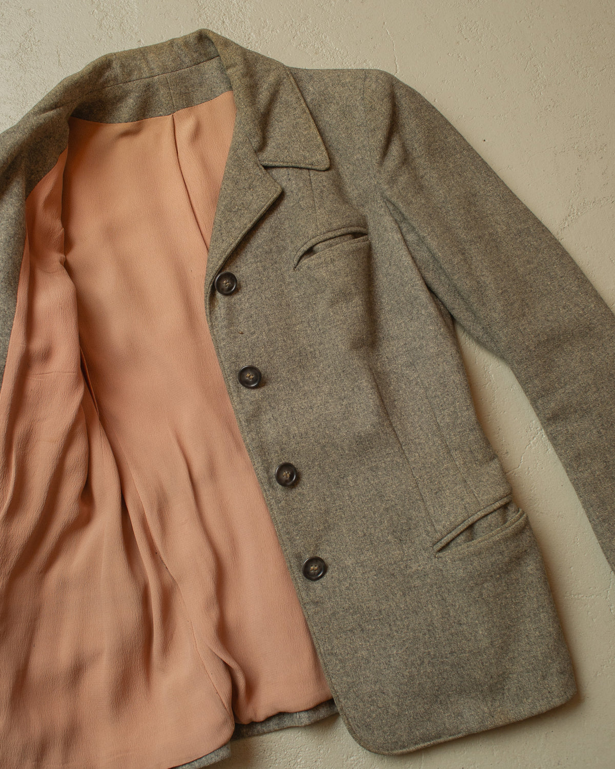 1940s German Womens Wool Sports Jacket grey - S