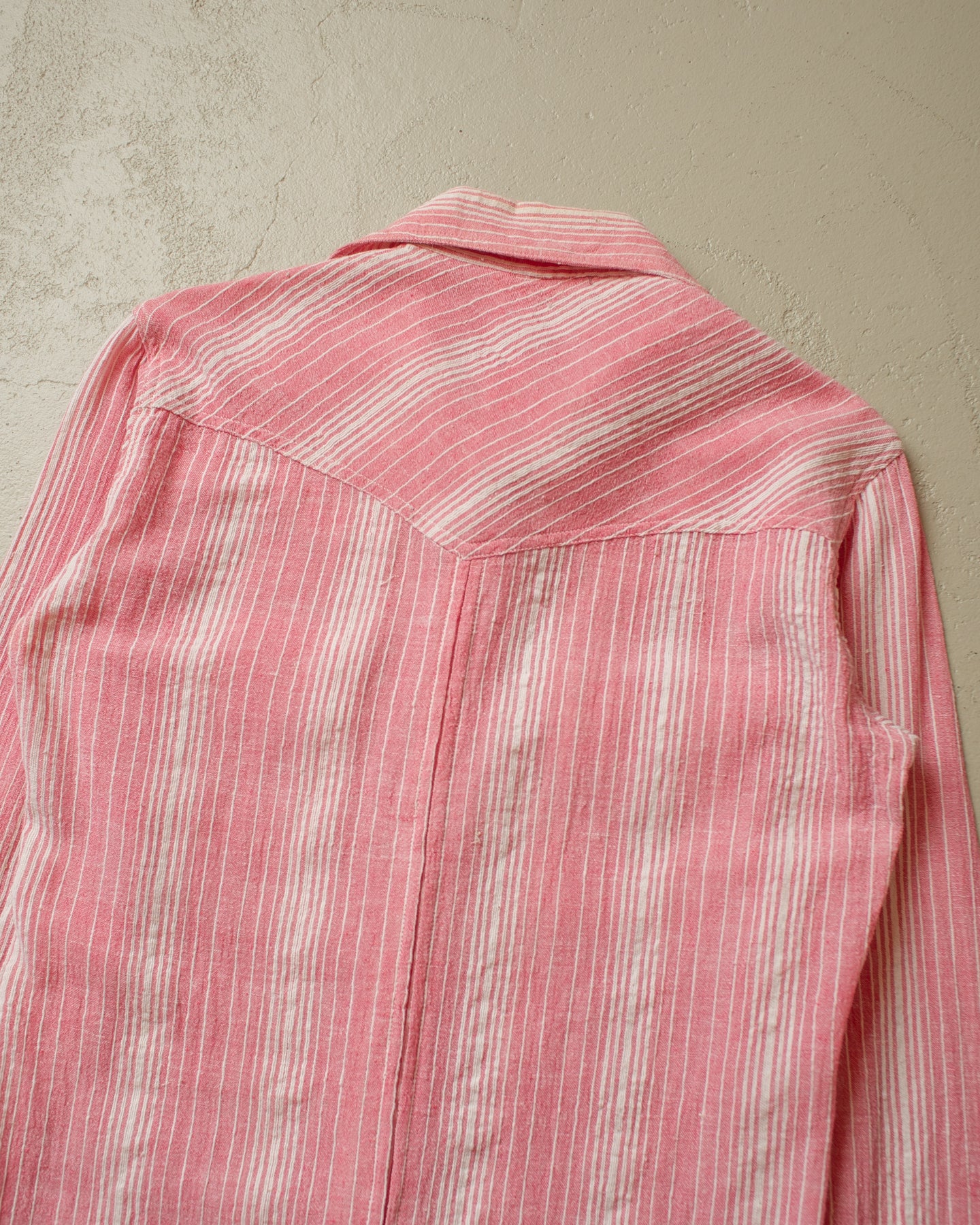 1970s vertical striped Cotton Shirt pink - S