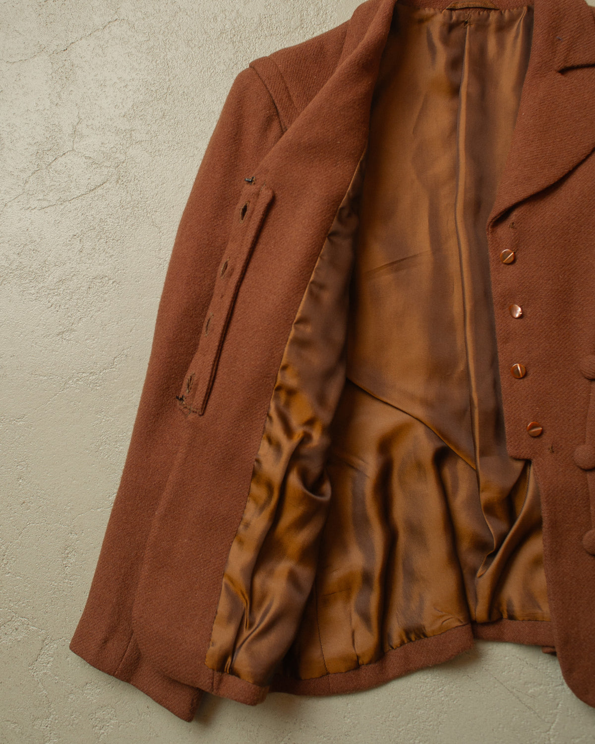 1940s German Wool Sports Jacket brown - S