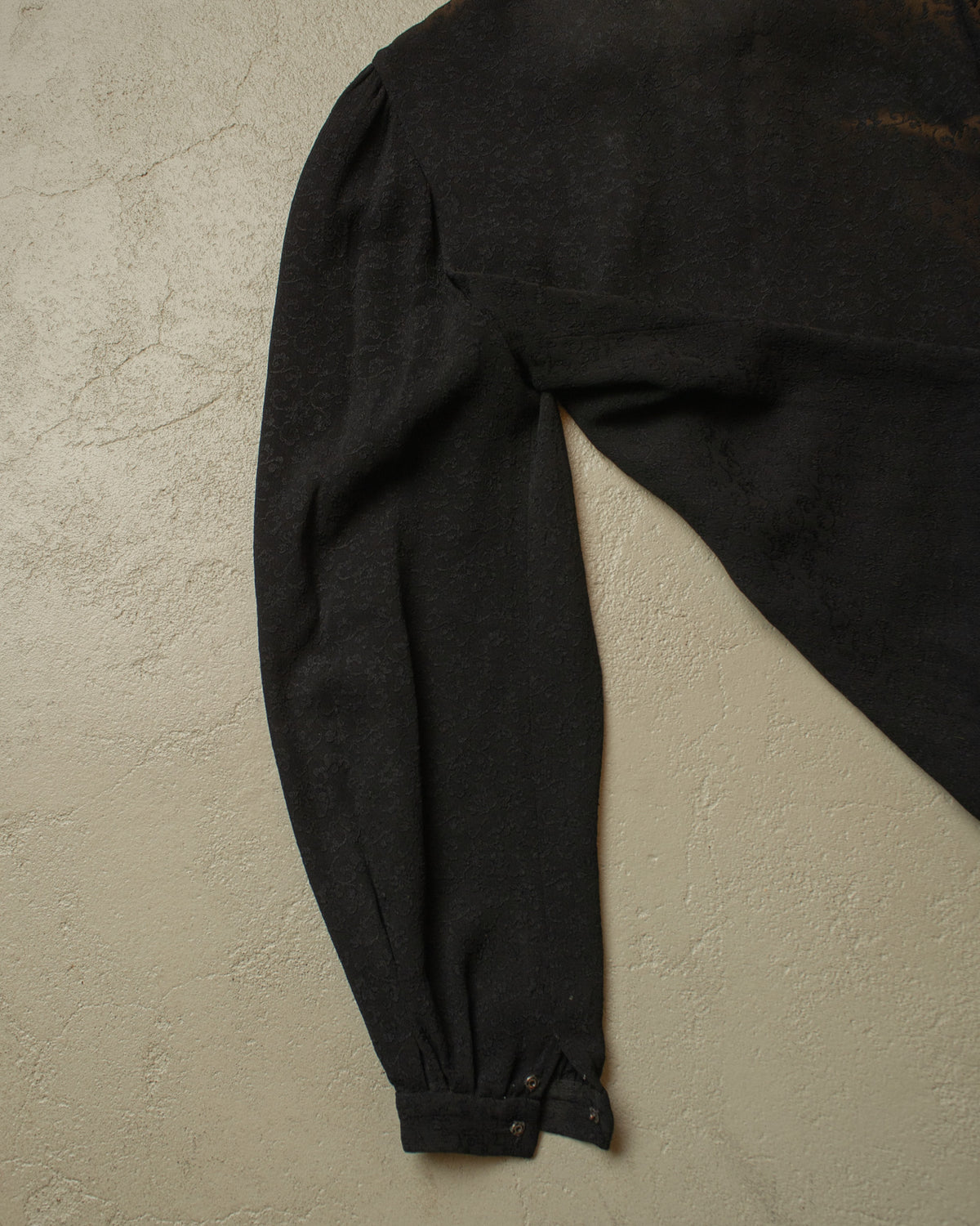 1930s/40s German Womens Faded Flower Blouse black - S