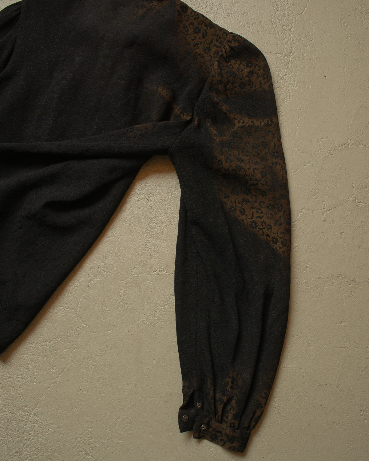 1930s/40s German Womens Faded Flower Blouse black - S