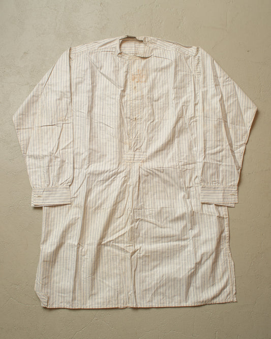 1920s German unworn striped Shirt white - L