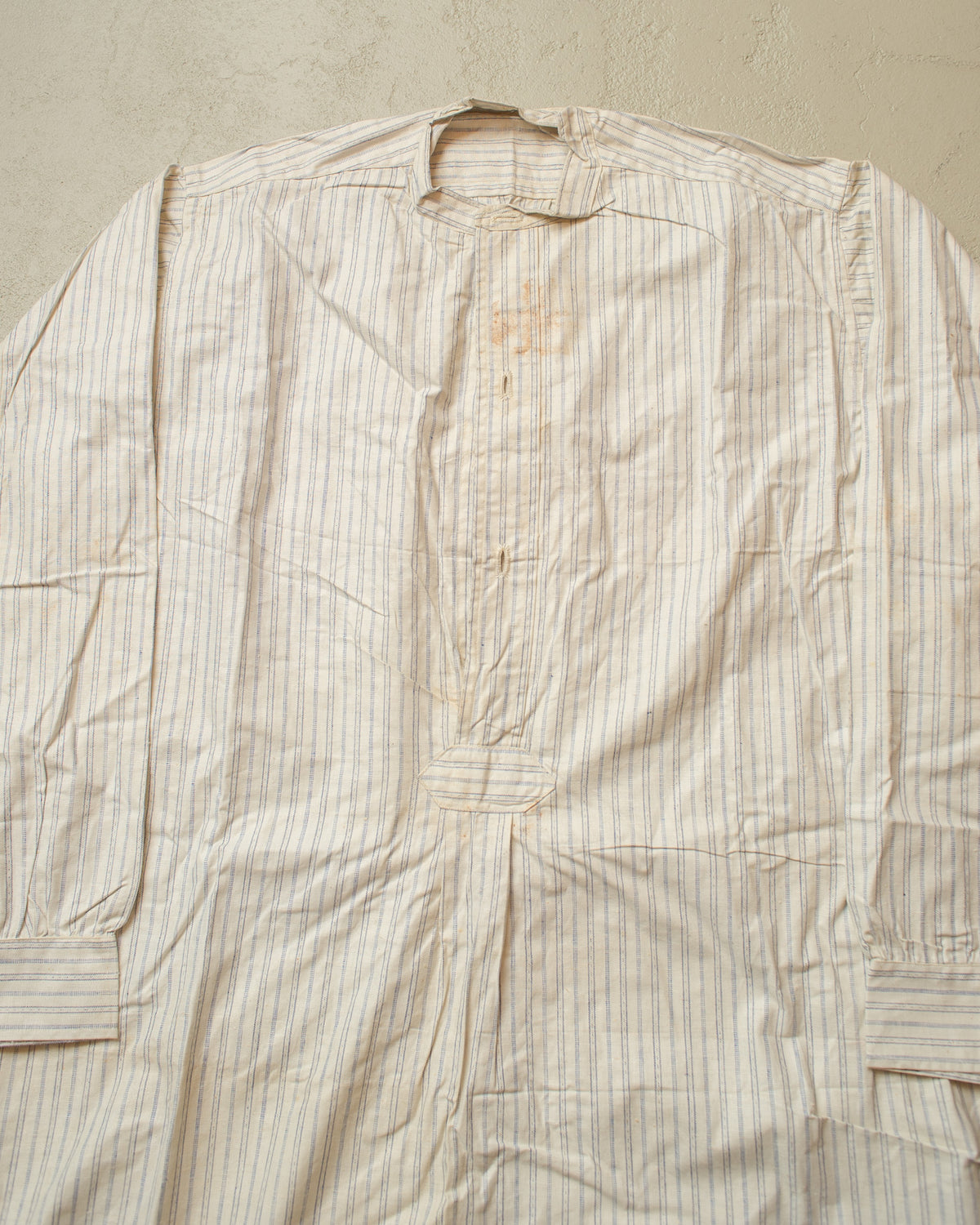 1920s German unworn striped Shirt white - L