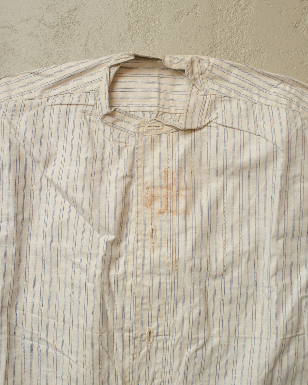 1920s German unworn striped Shirt white - L