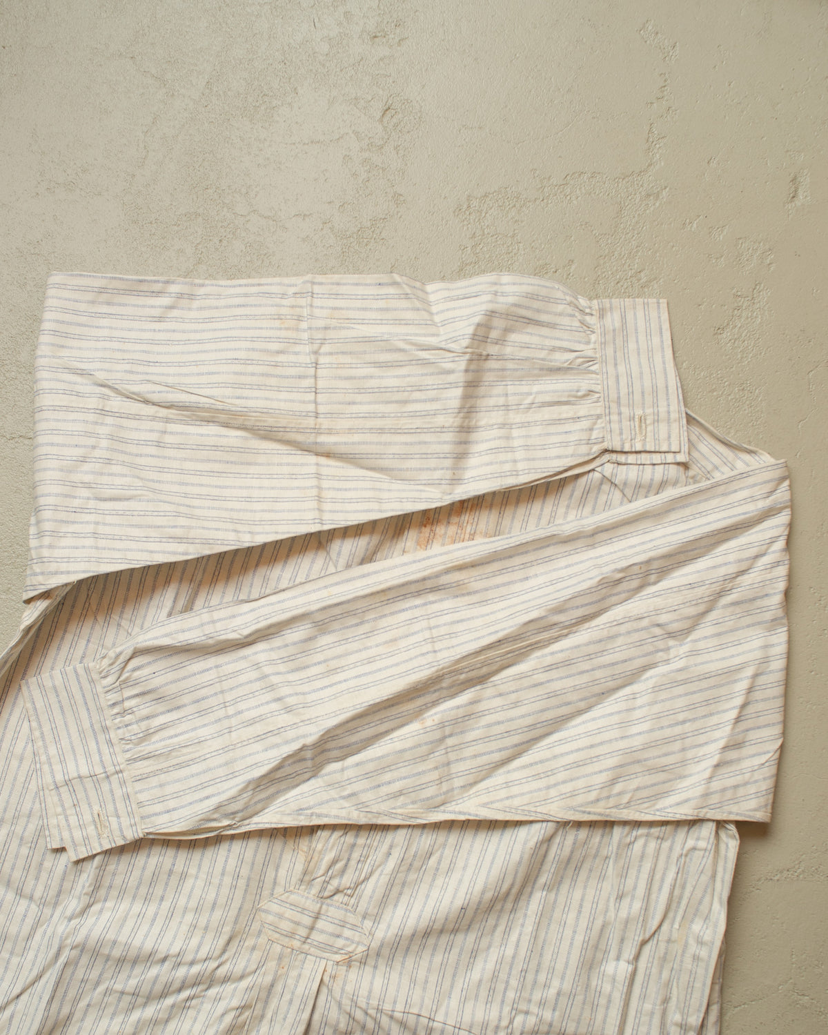 1920s German unworn striped Shirt white - L