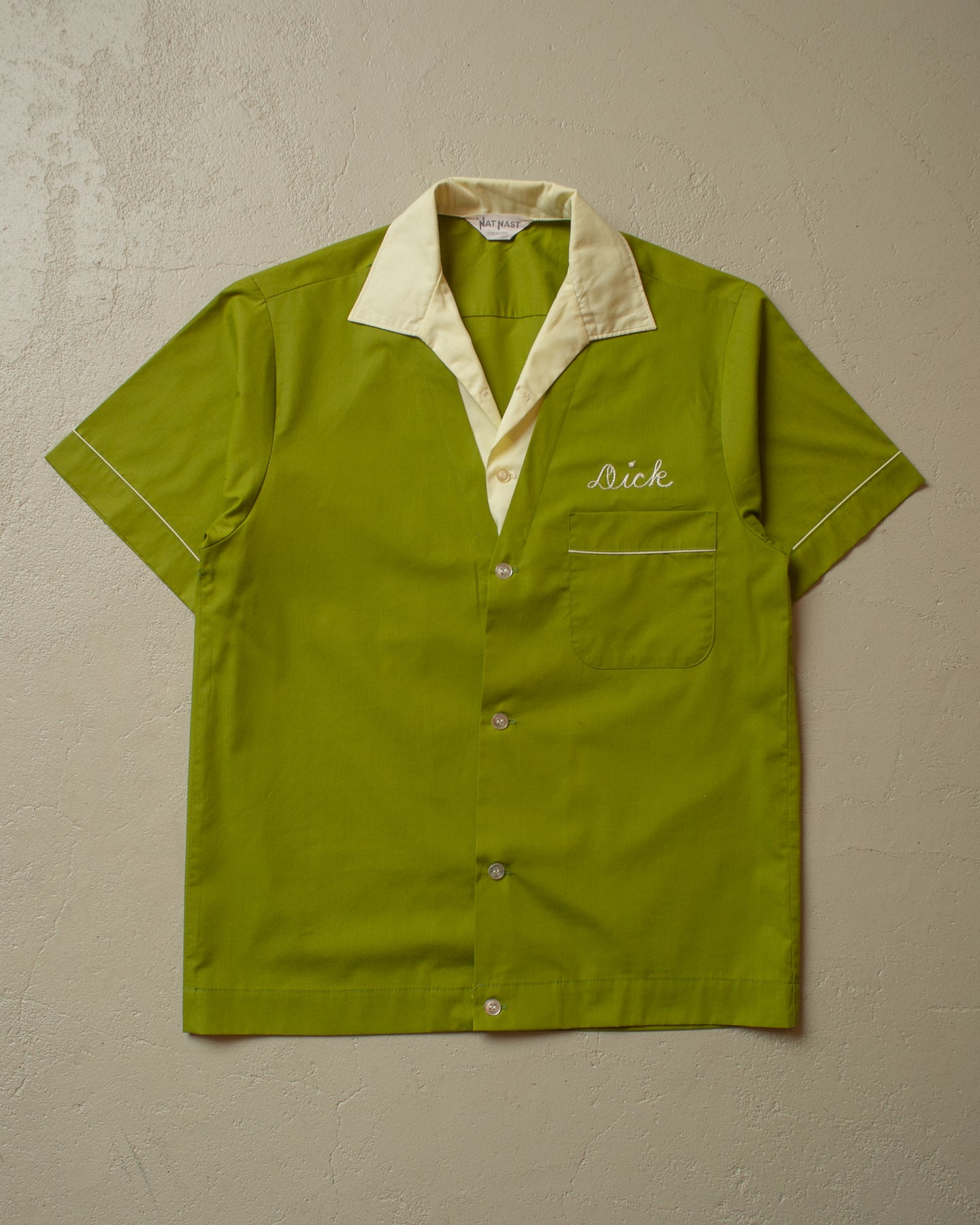 1970s Nat Nast Wagner´s Chainstitch Bowling Shirt green - S