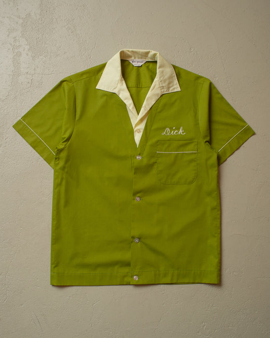 1970s Nat Nast Wagner´s Chainstitch Bowling Shirt green - S