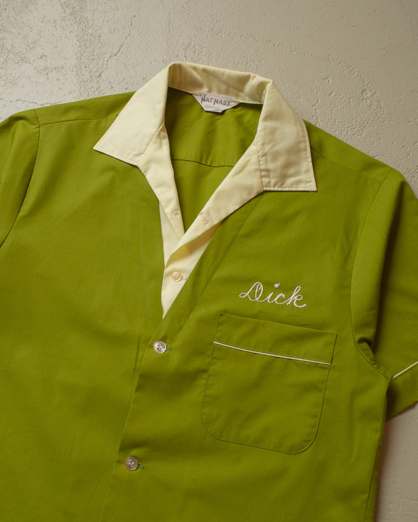 1970s Nat Nast Wagner´s Chainstitch Bowling Shirt green - S
