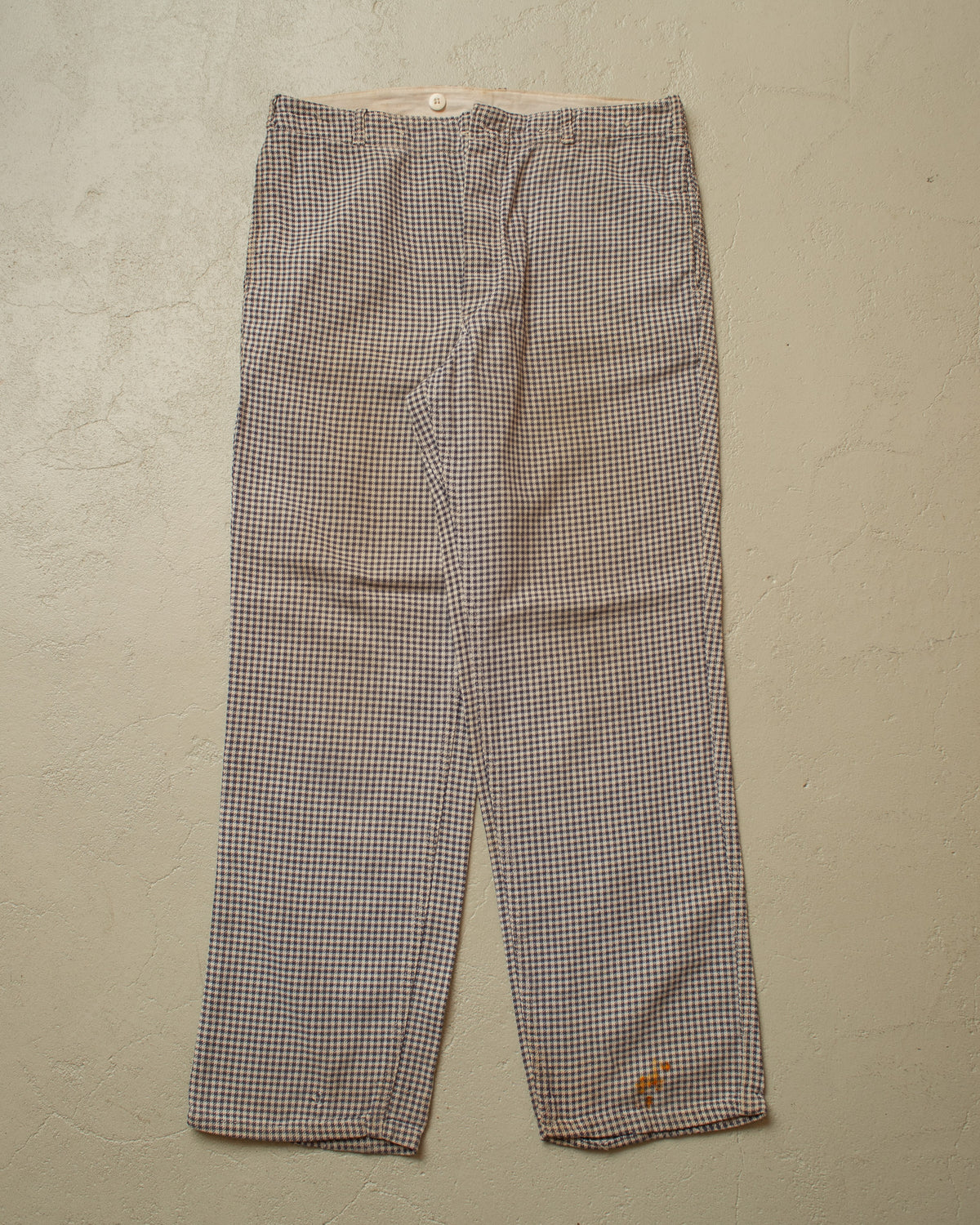 1940s German Houndstooth Cotton Work Pants blue - W32 L28,5