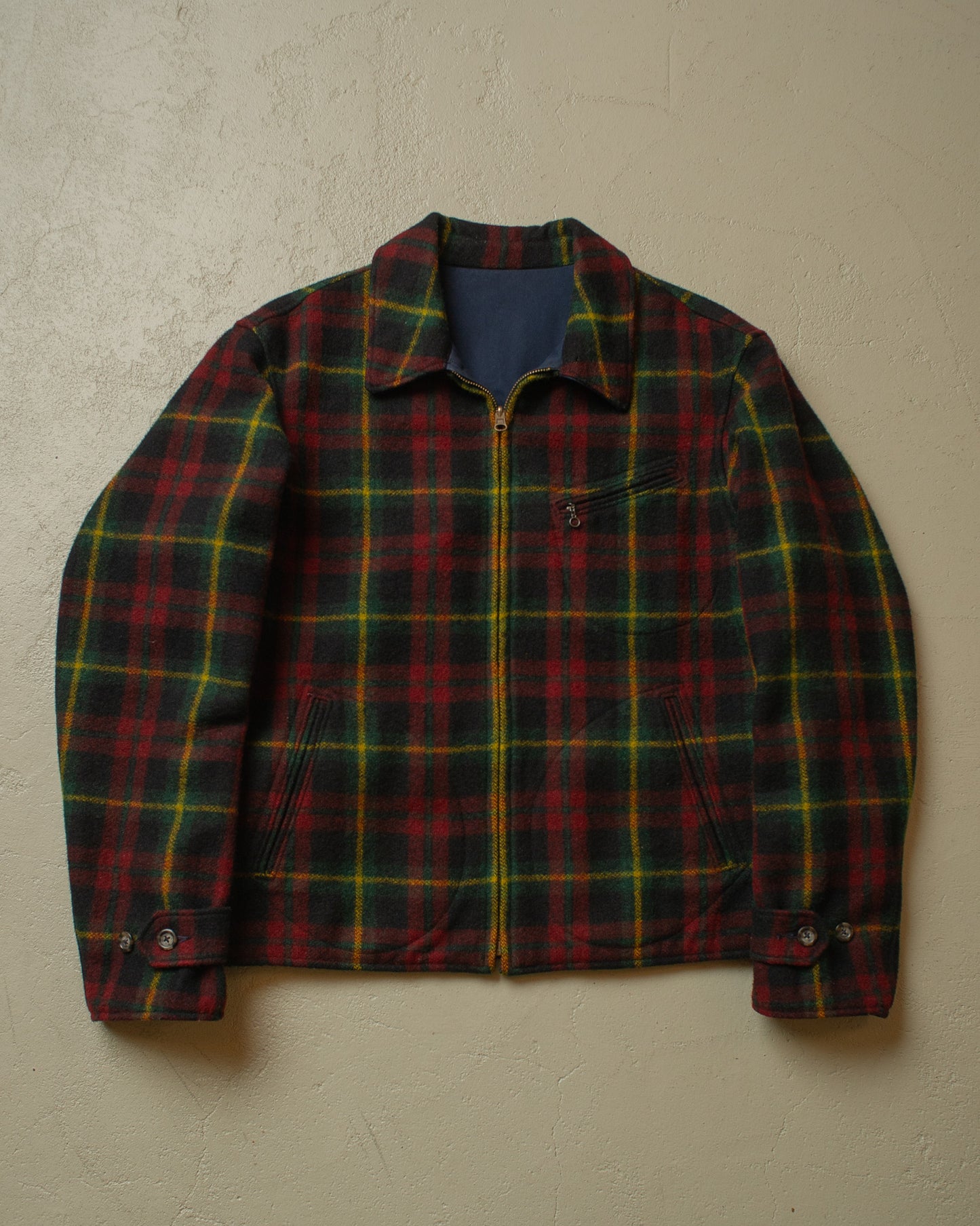 1990s Ralph Lauren 50s Repro Wool Reversible Jacket multi - L