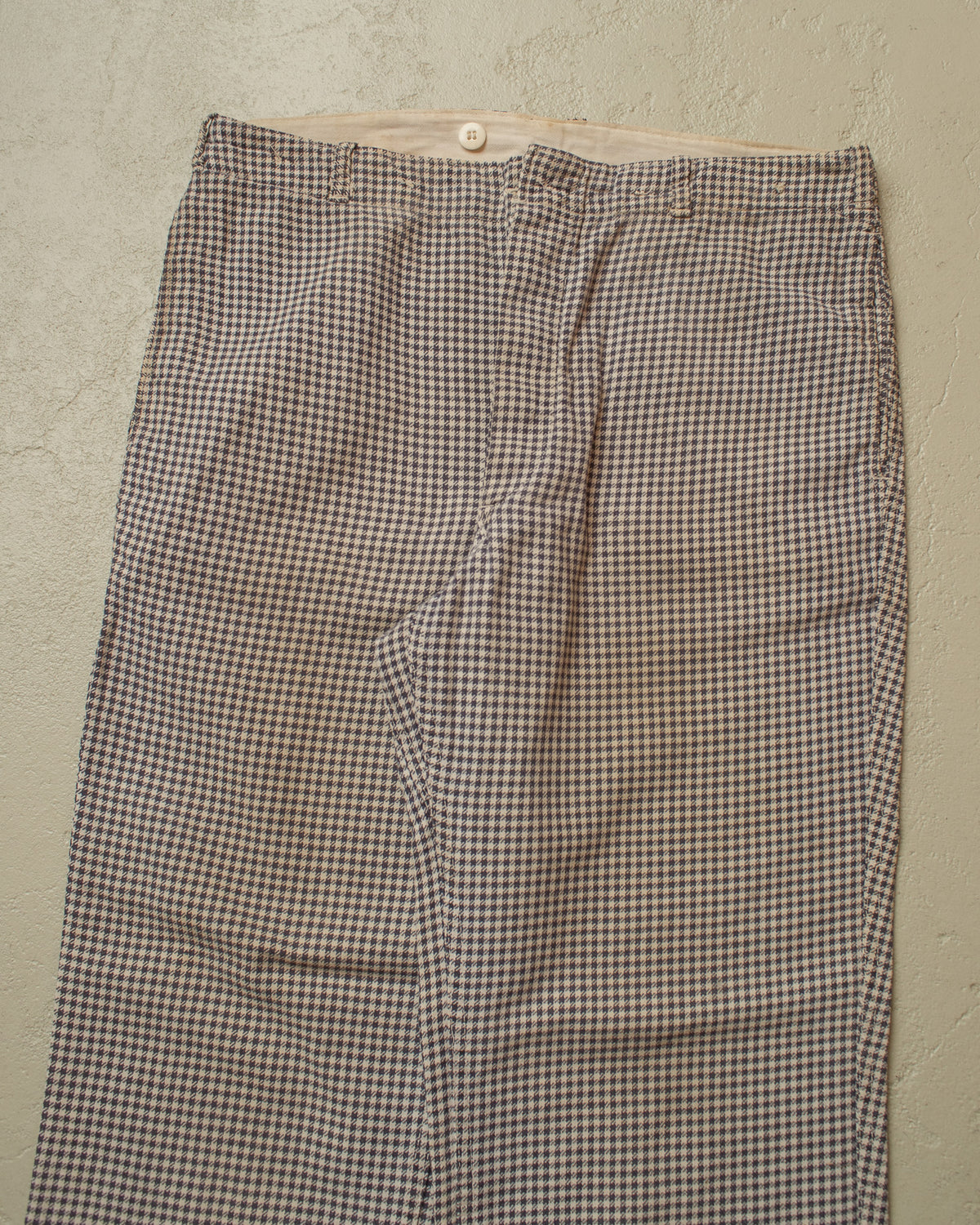 1940s German Houndstooth Cotton Work Pants blue - W32 L28,5