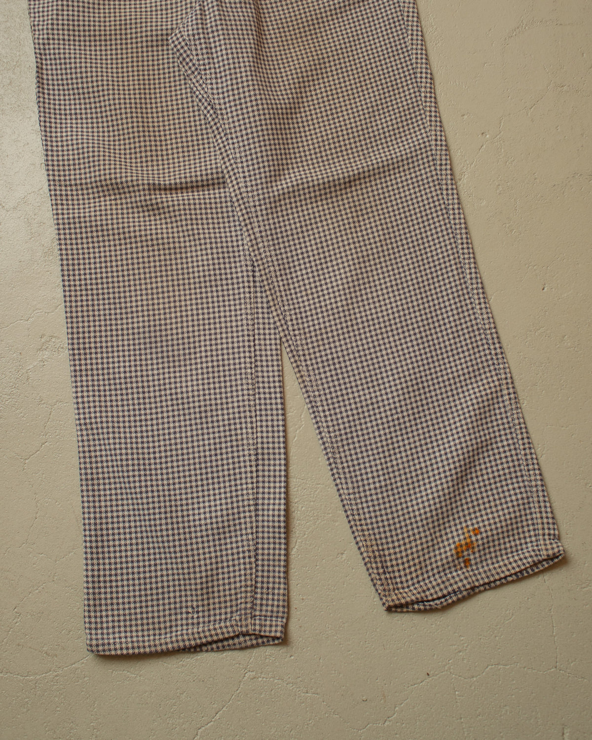 1940s German Houndstooth Cotton Work Pants blue - W32 L28,5