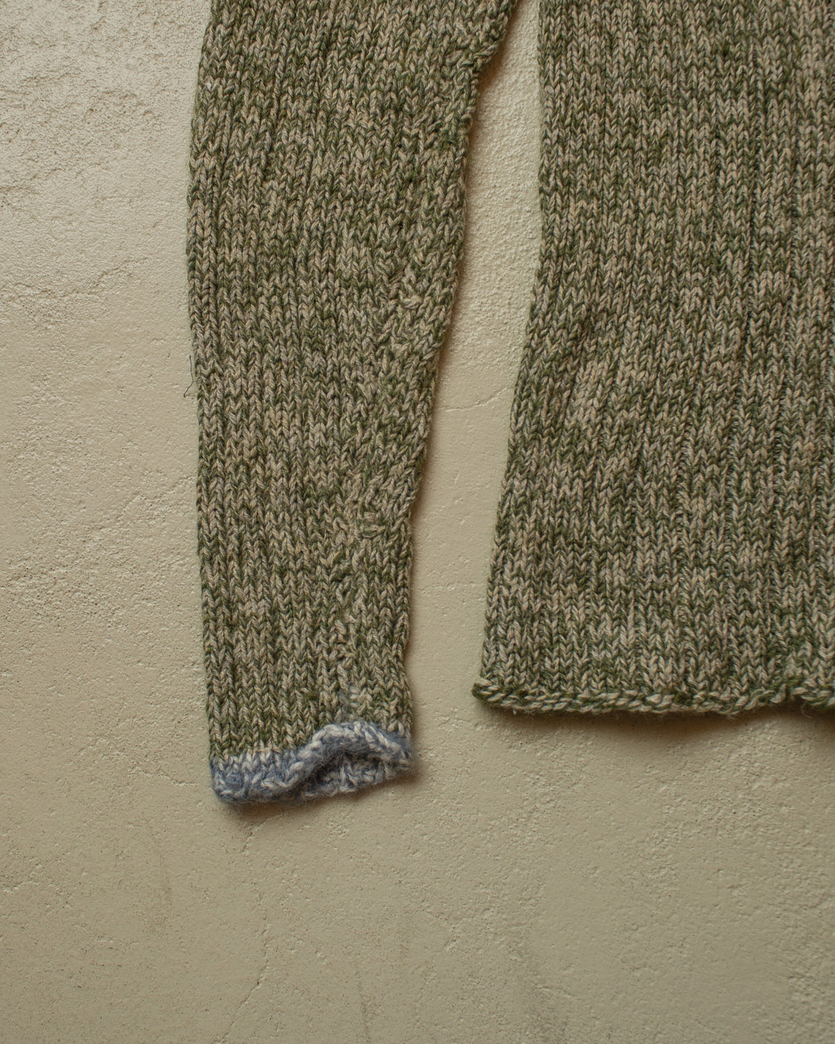 1940s/50s German Womens Homemade Quarter Zip Knit green - S