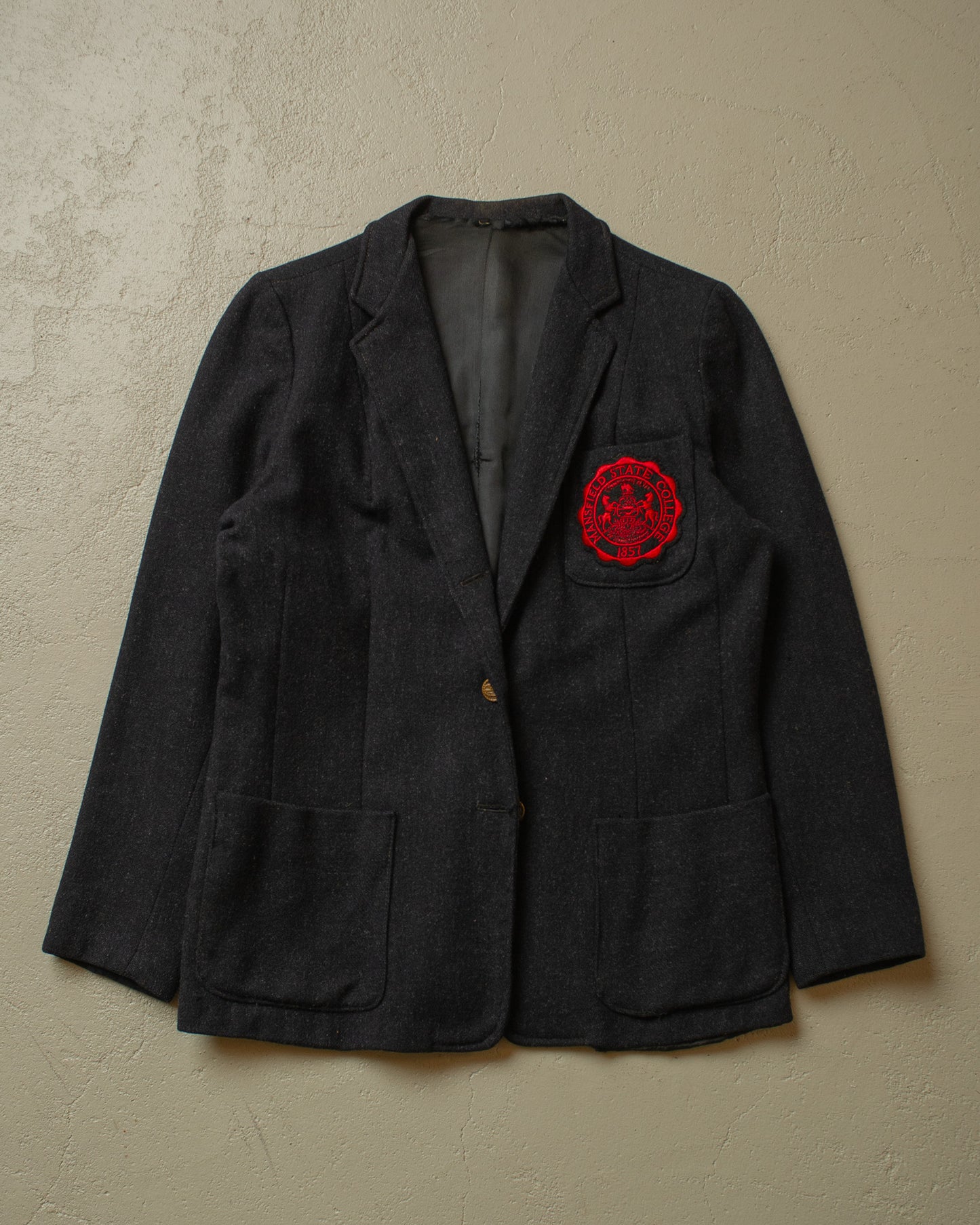 1950s/60s Womens College Wool Blazer black - M