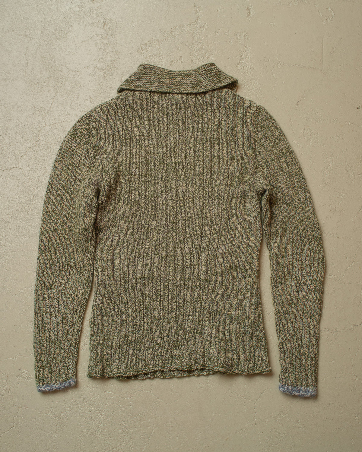 1940s/50s German Womens Homemade Quarter Zip Knit green - S