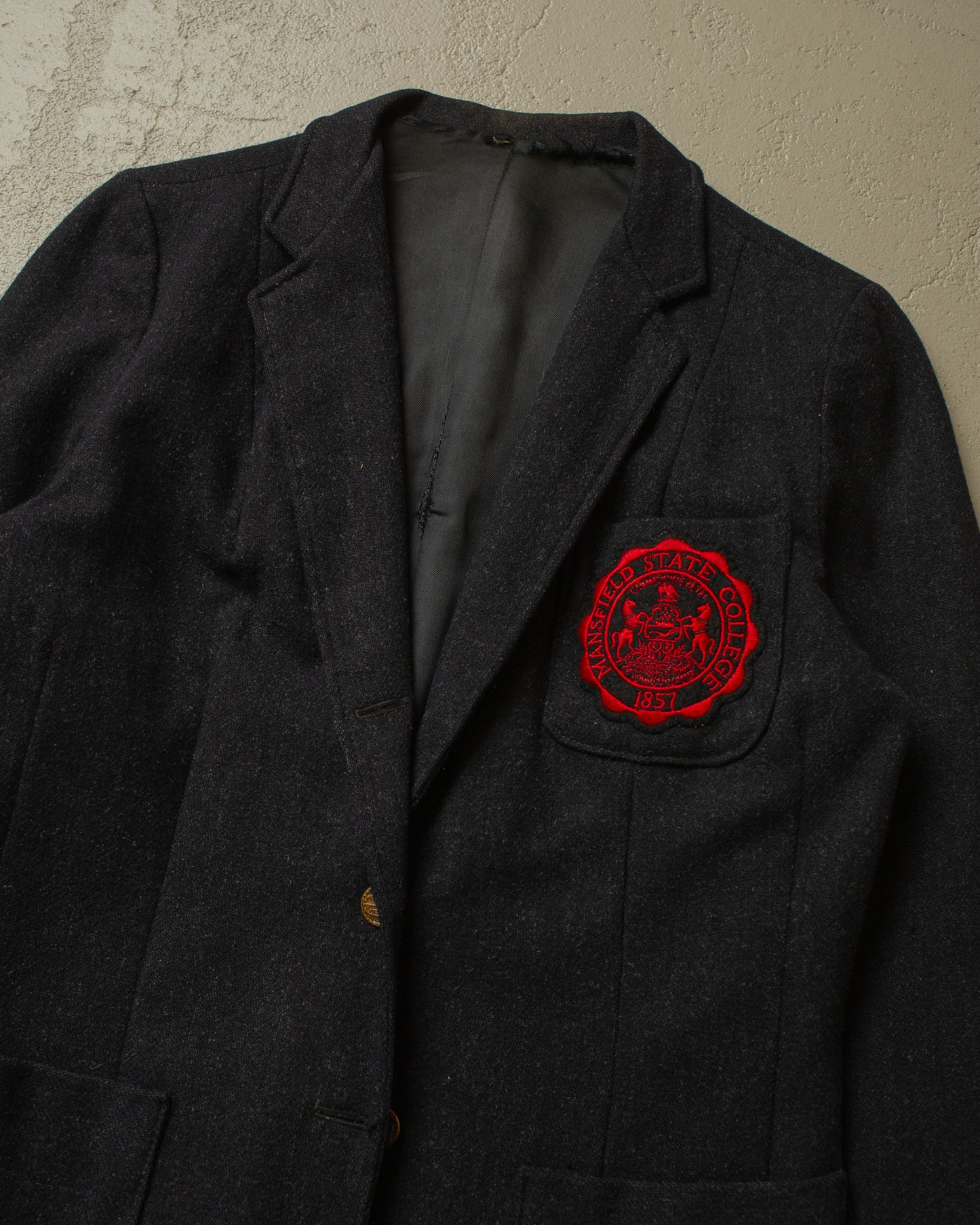 1950s/60s Womens College Wool Blazer black - M
