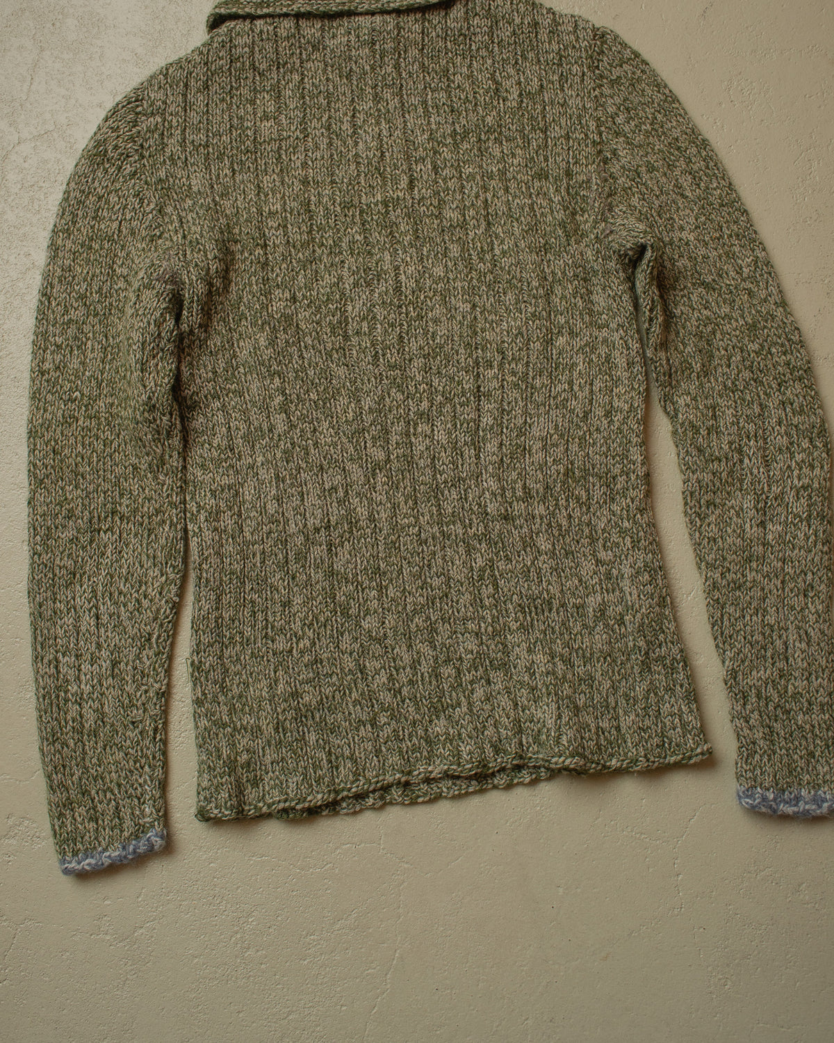 1940s/50s German Womens Homemade Quarter Zip Knit green - S