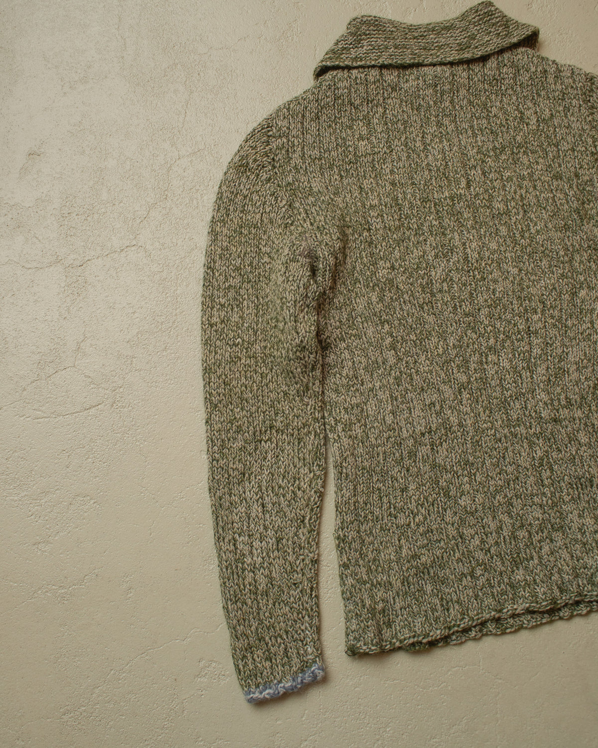 1940s/50s German Womens Homemade Quarter Zip Knit green - S
