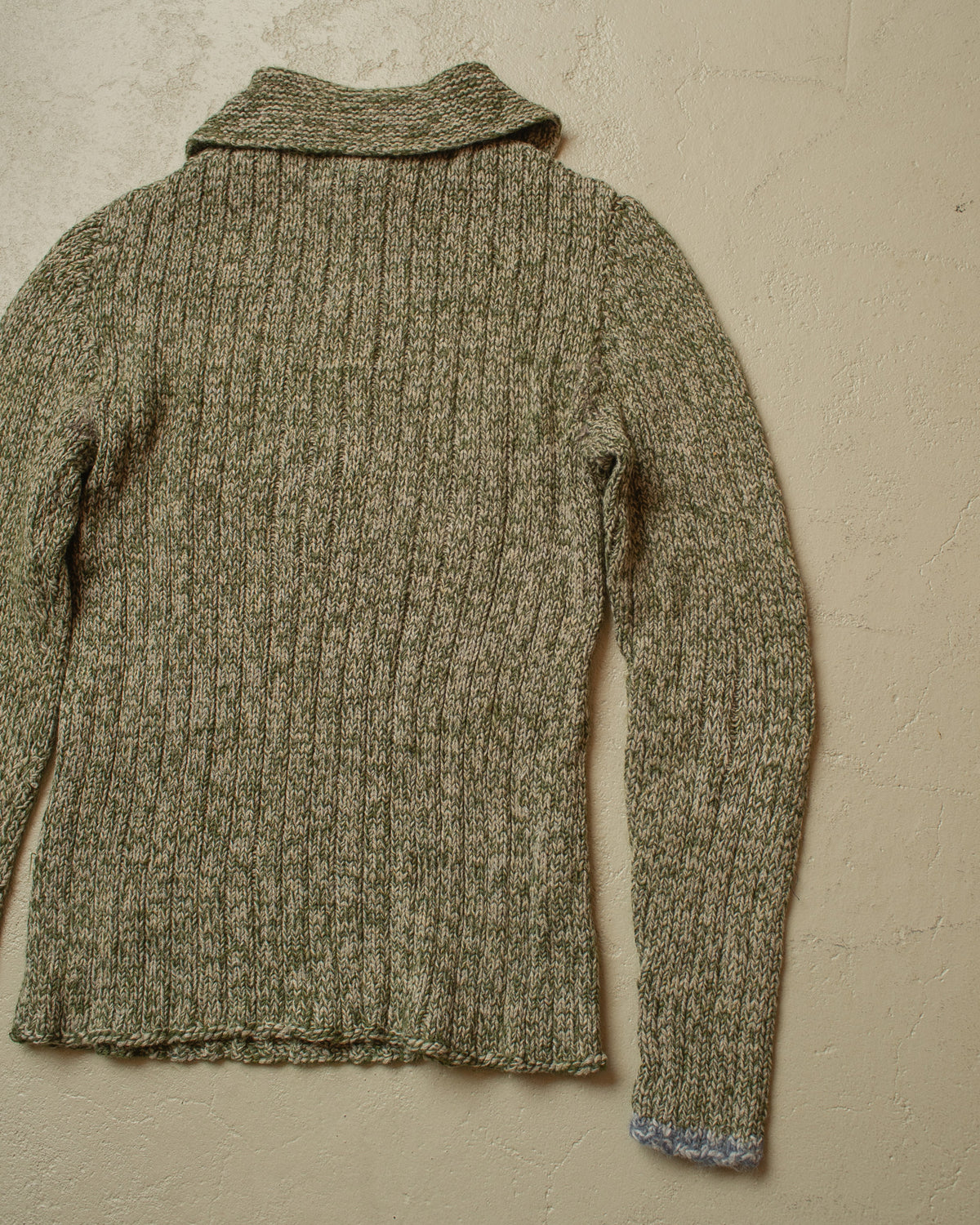 1940s/50s German Womens Homemade Quarter Zip Knit green - S