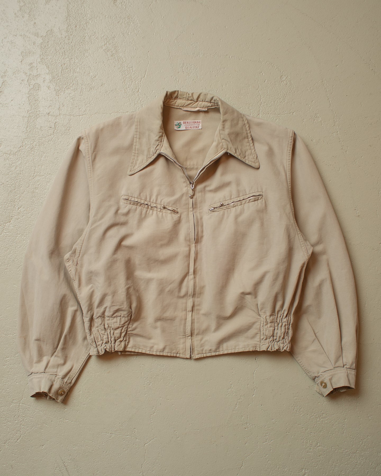 1950s cropped Harrington Jacket beige - S/M