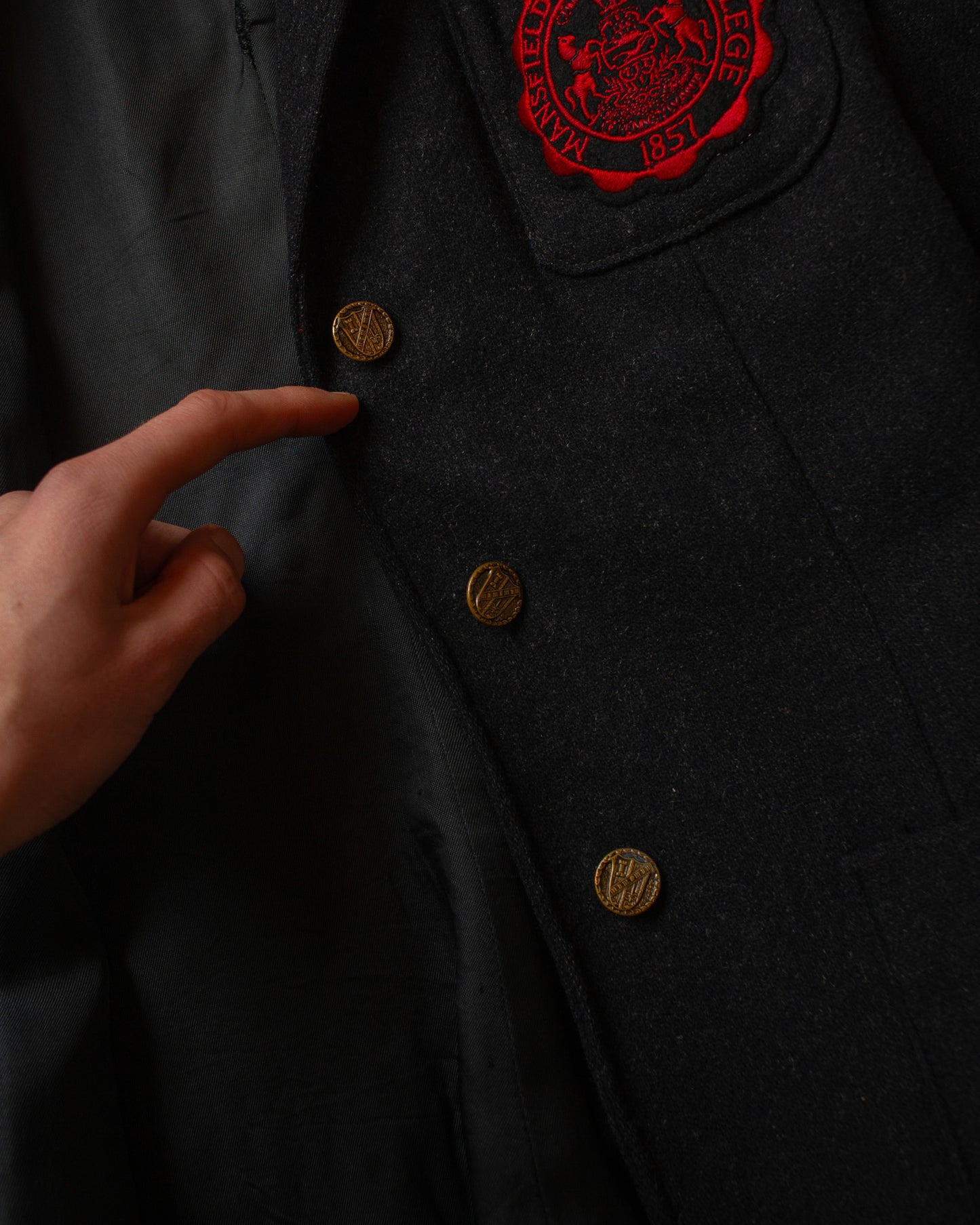 1950s/60s Womens College Wool Blazer black - M