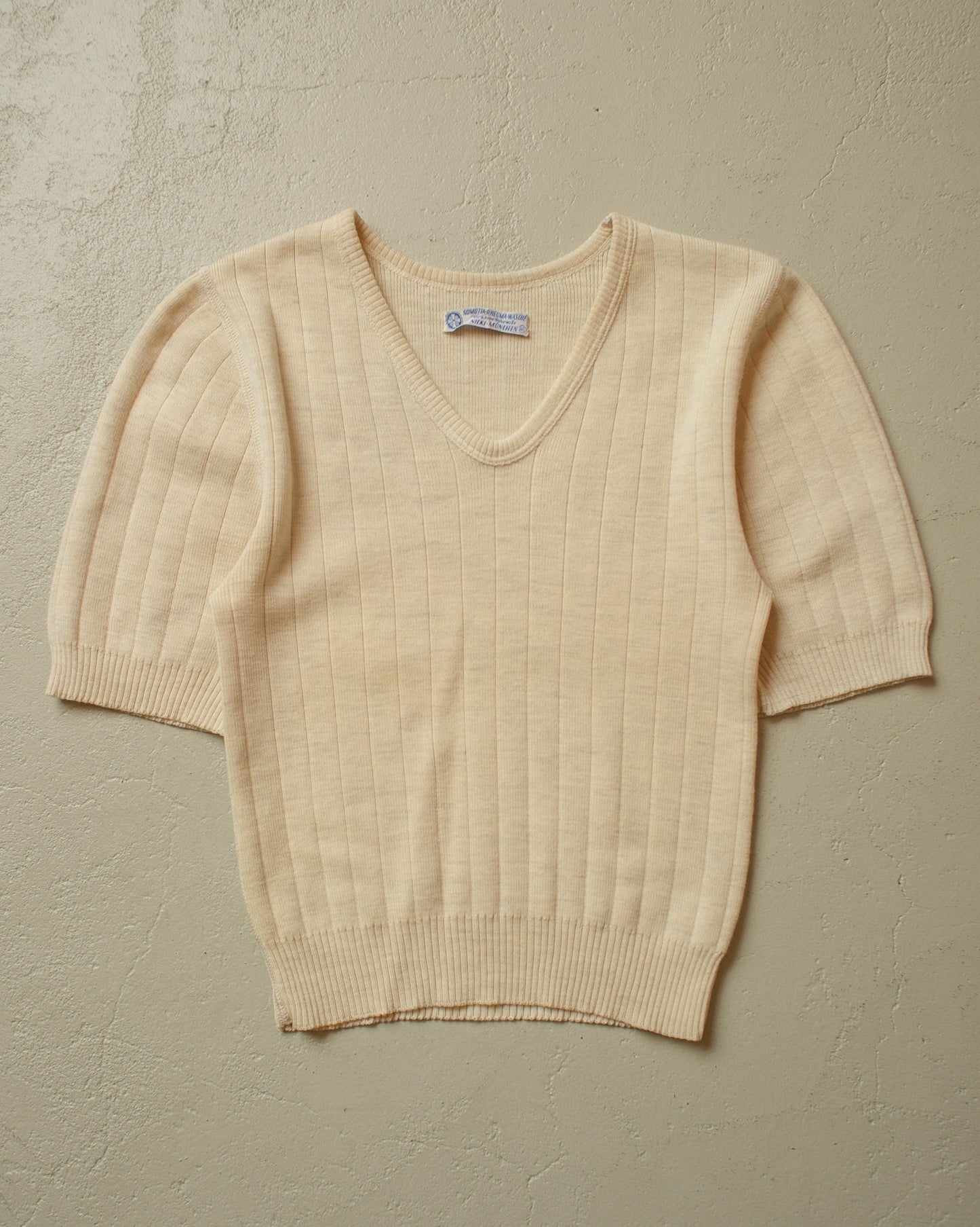 1950s Nickl Wool Undershirt creme - S/M