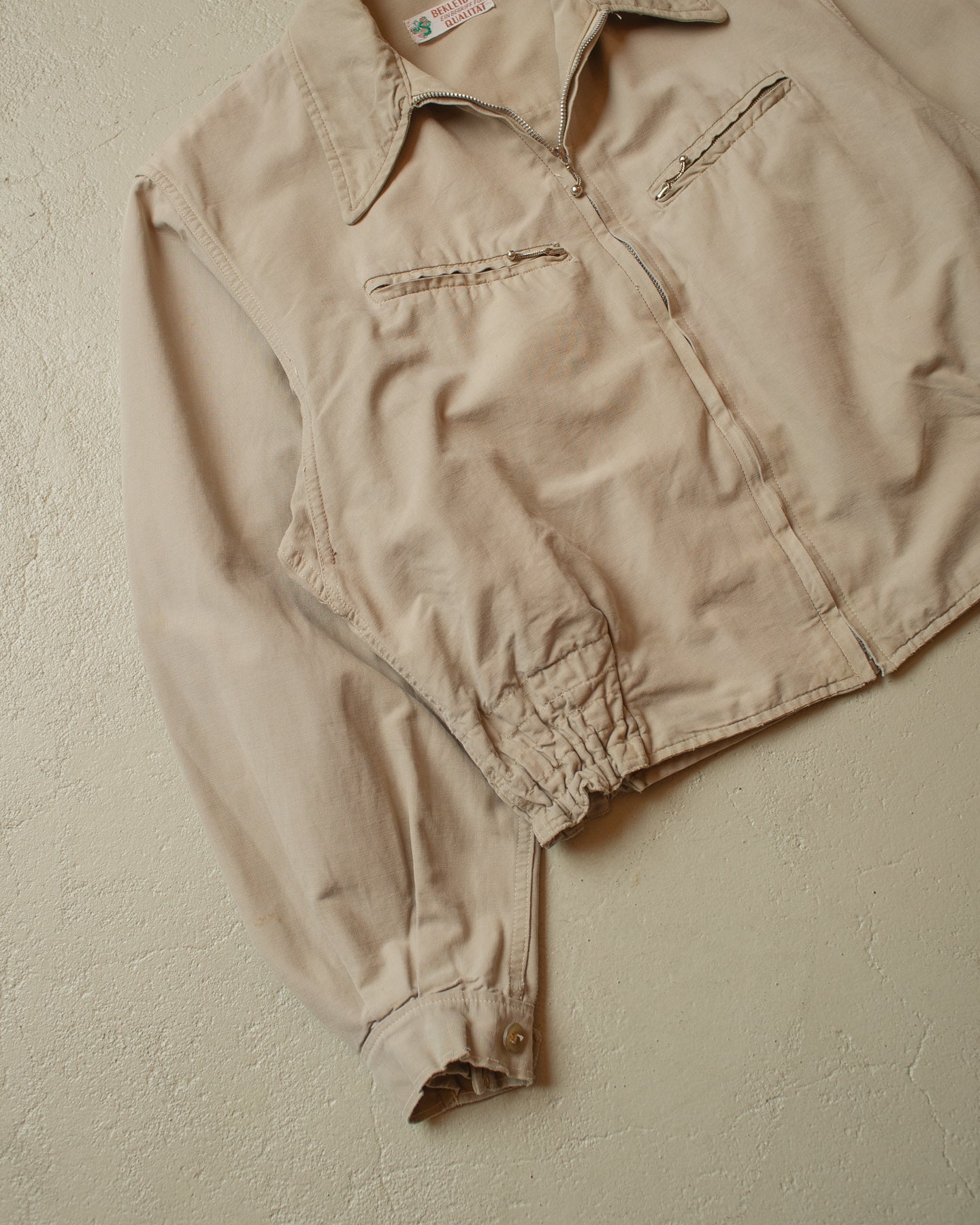 1950s cropped Harrington Jacket beige - S/M