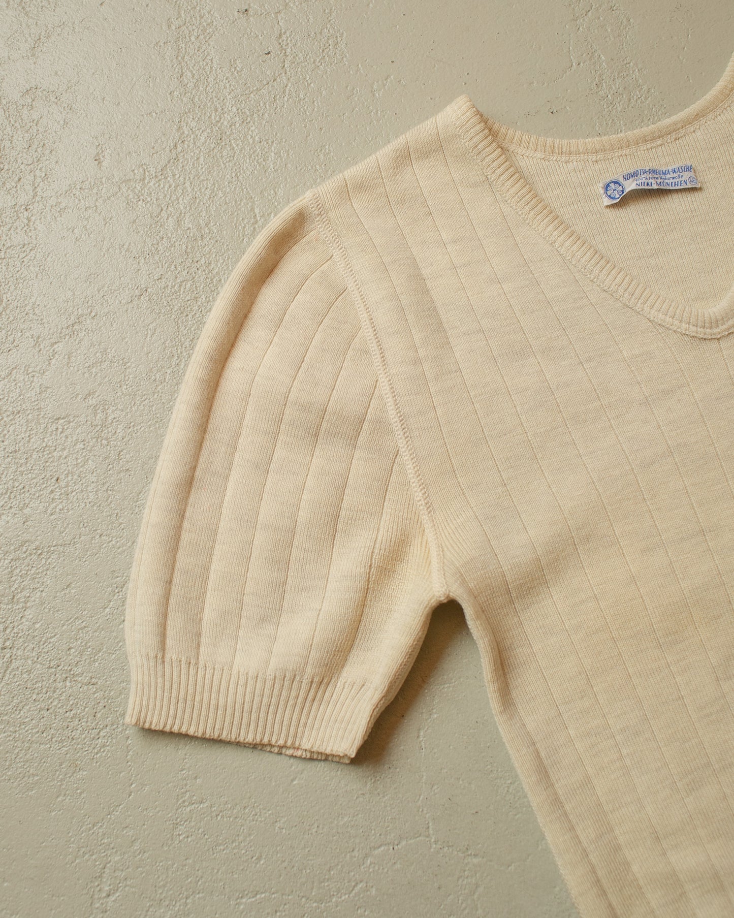 1950s Nickl Wool Undershirt creme - S/M