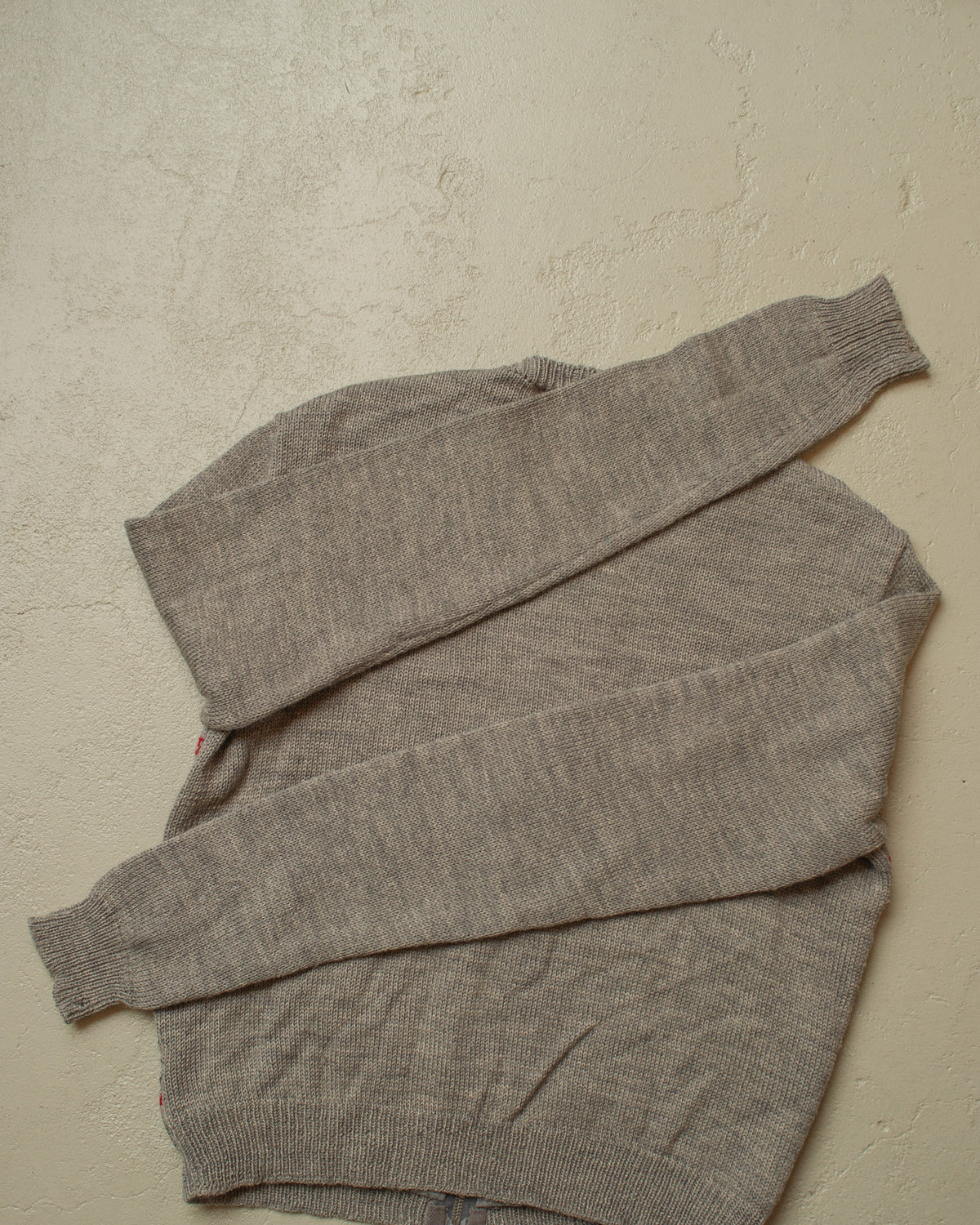 1950s Reproduction Womens Pattern Wool Knit Jacket grey - L
