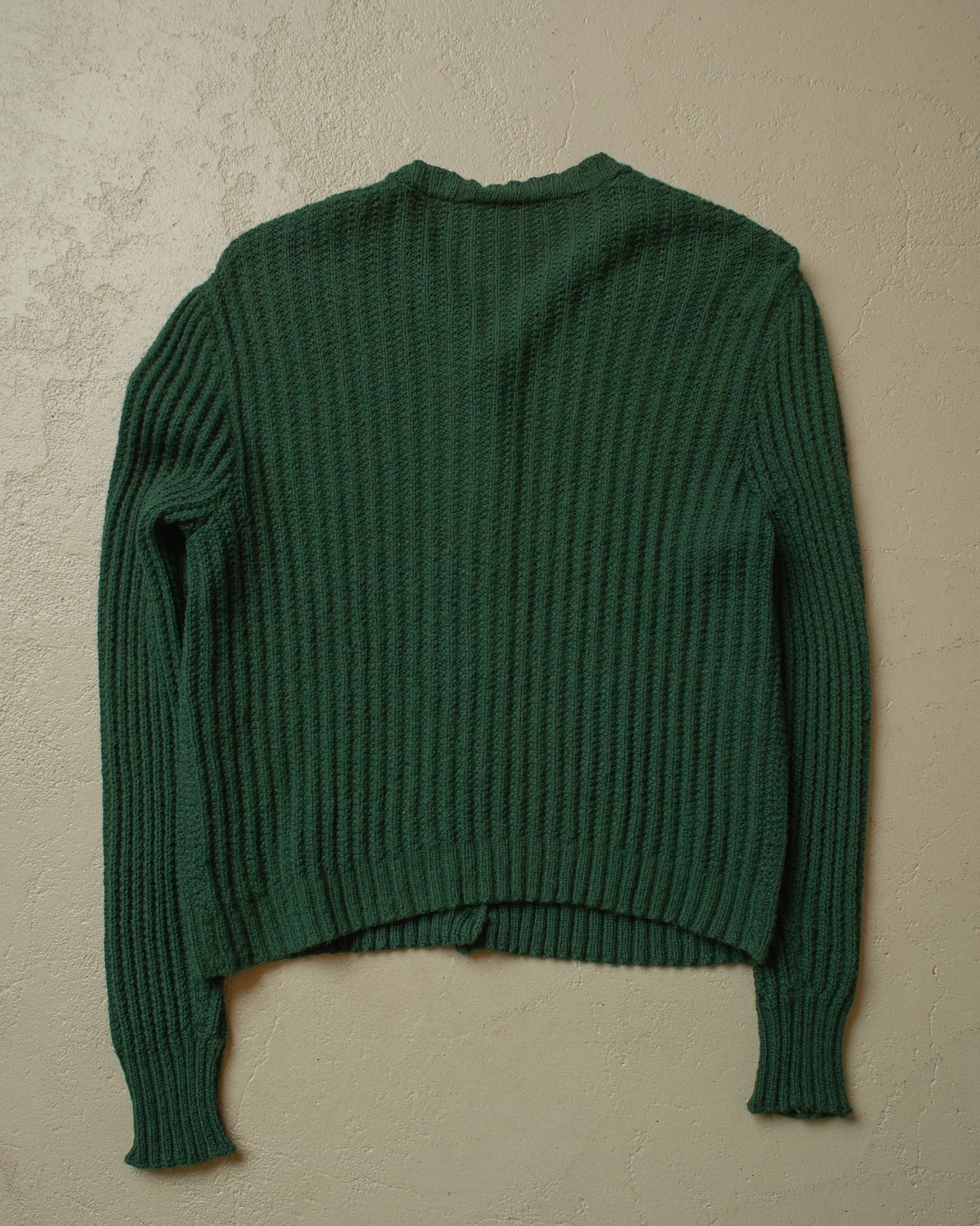 1970s Womens Handmade Knit Cardigan green - M