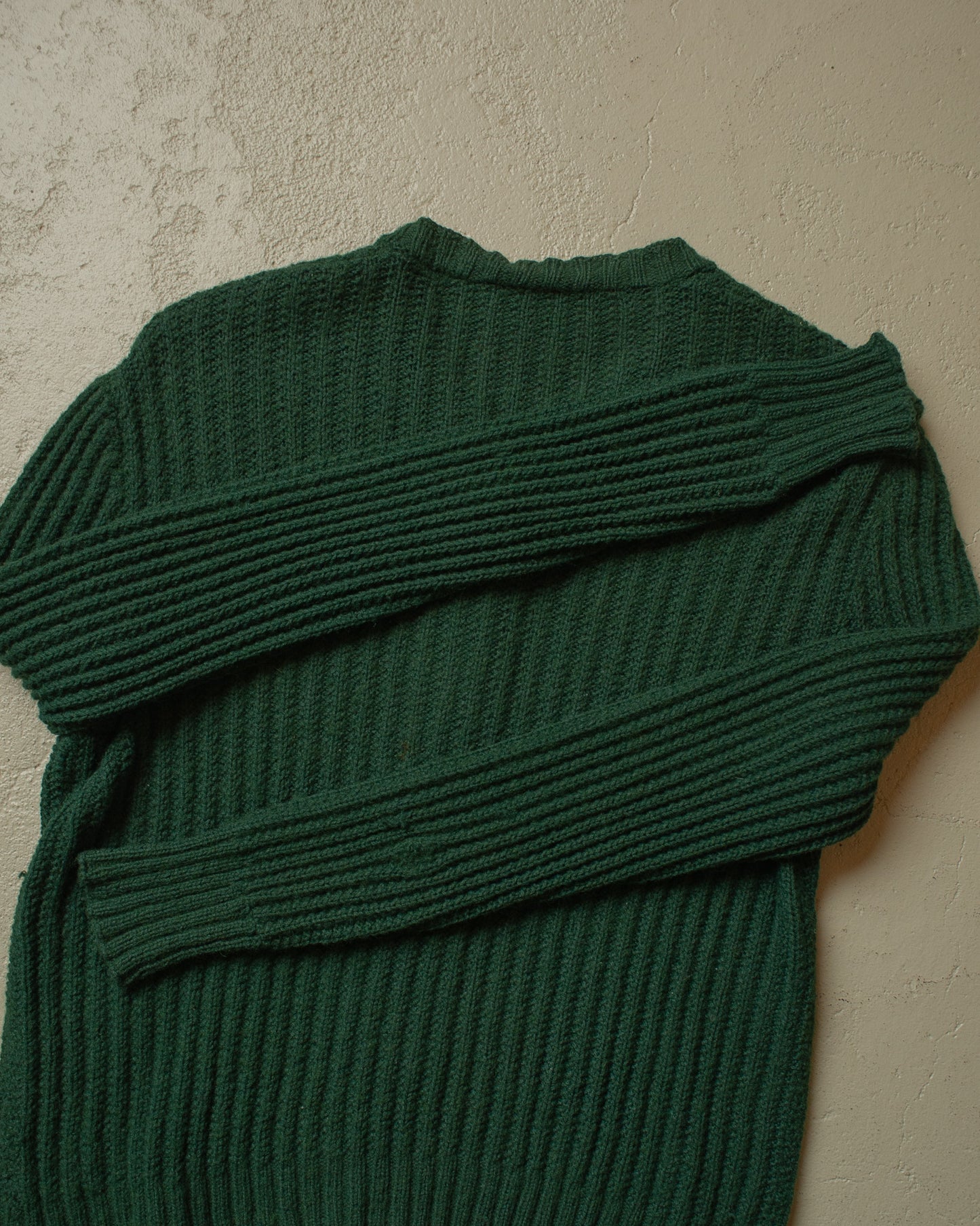 1970s Womens Handmade Knit Cardigan green - M