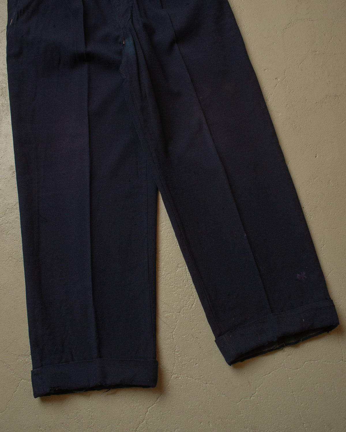 1930s/40s German distressed Suit Pants navyblue - W32 L27,5