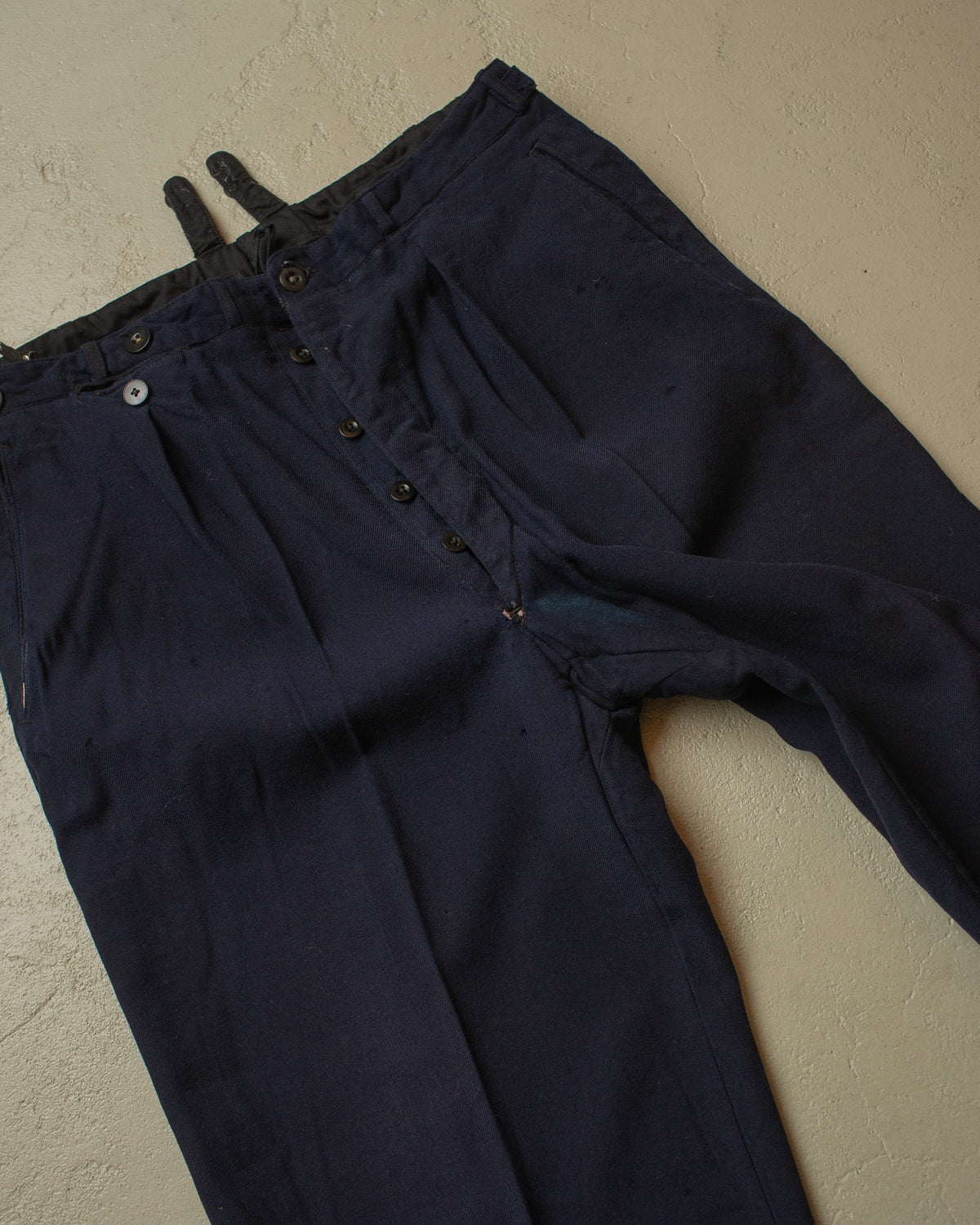 1930s/40s German distressed Suit Pants navyblue - W32 L27,5