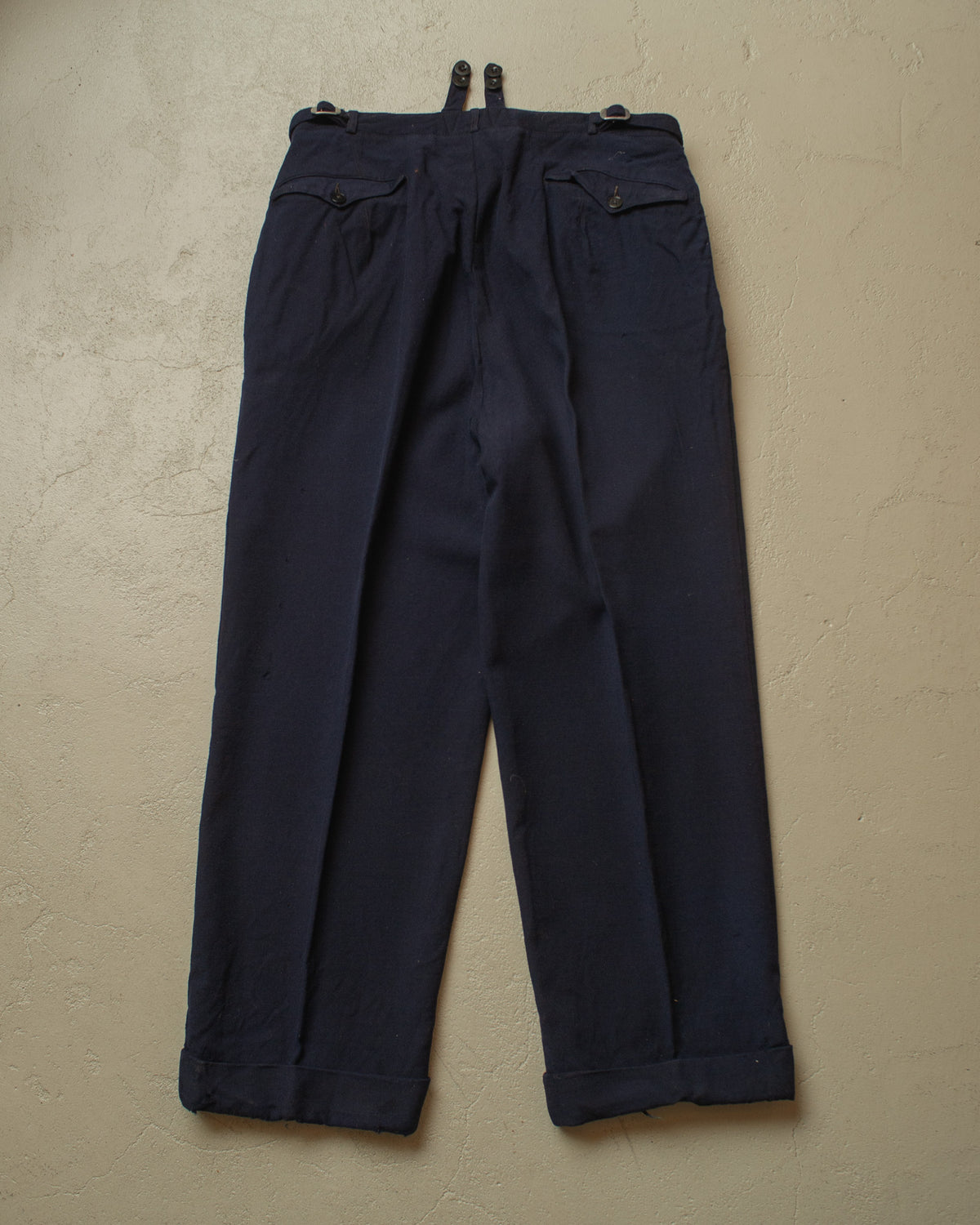 1930s/40s German distressed Suit Pants navyblue - W32 L27,5
