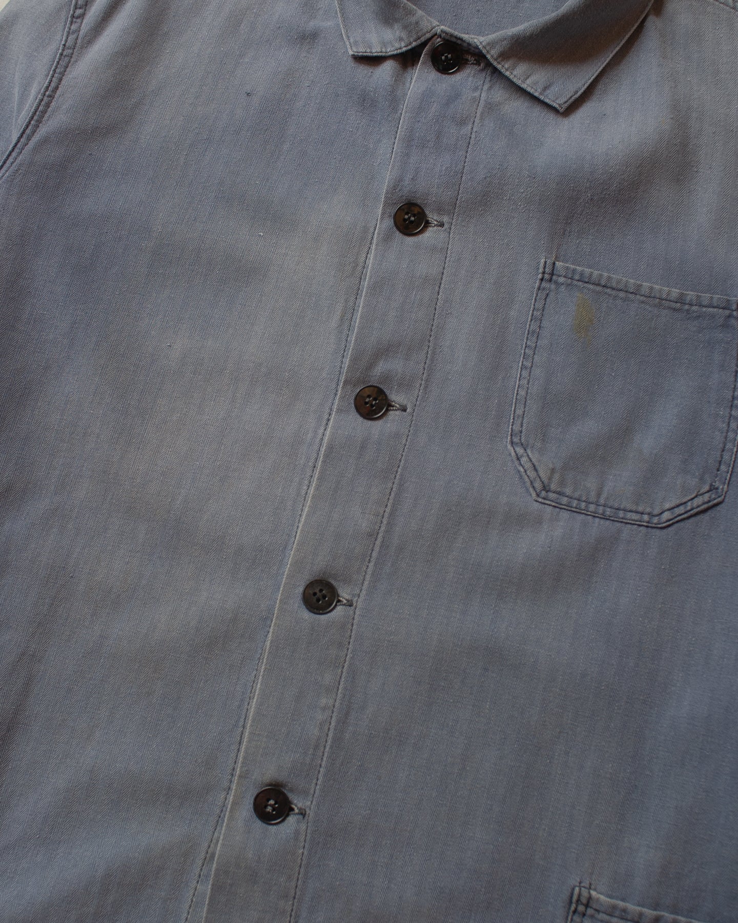 1970s/80s Workwear Chore Shirt Jacket faded blue - M/L